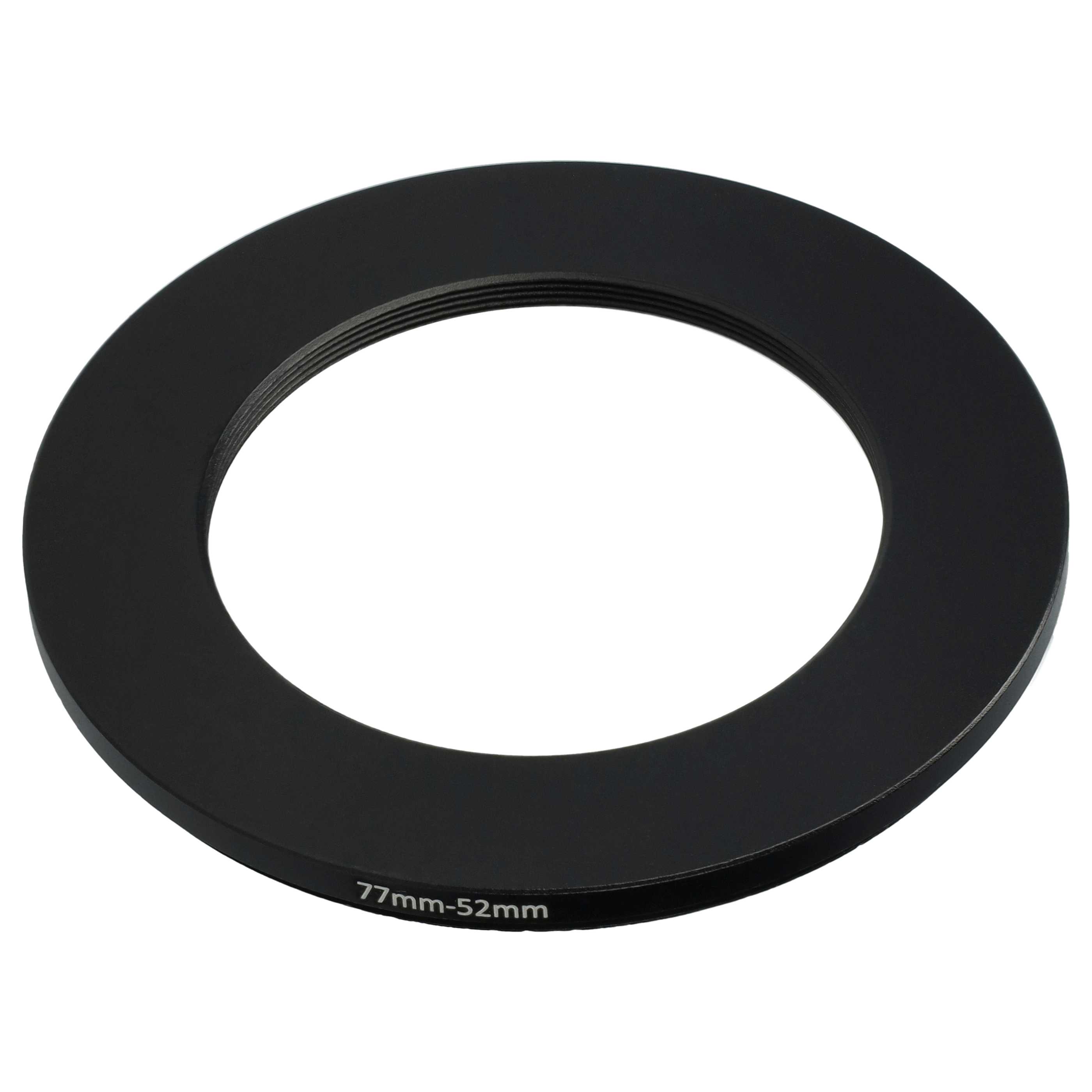 Step-Down-Ring Adapter von 77 mm auf 52 mm passend für Kamera Objektiv - Filteradapter, Metall, schwarz