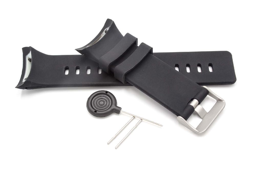 Armband L für Suunto Smartwatch - 9cm + 13 cm lang, Silikon, schwarz