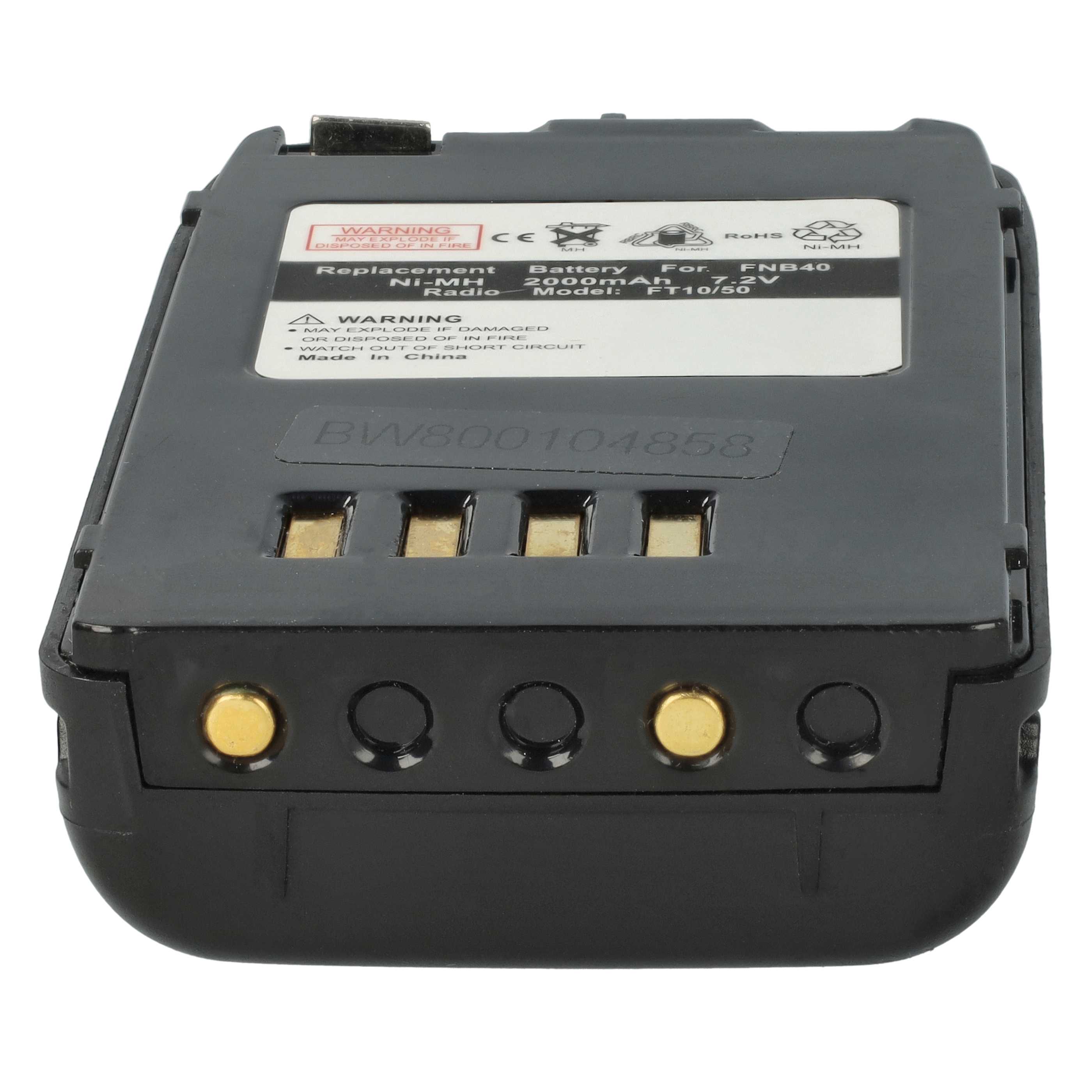 Radio 2x Battery replaces FNB-V47IS, FNB-V49, FNB-47H, FNB-47, FNB-V47 - 2000 mAh 7.2 V NiMH + Belt Clip