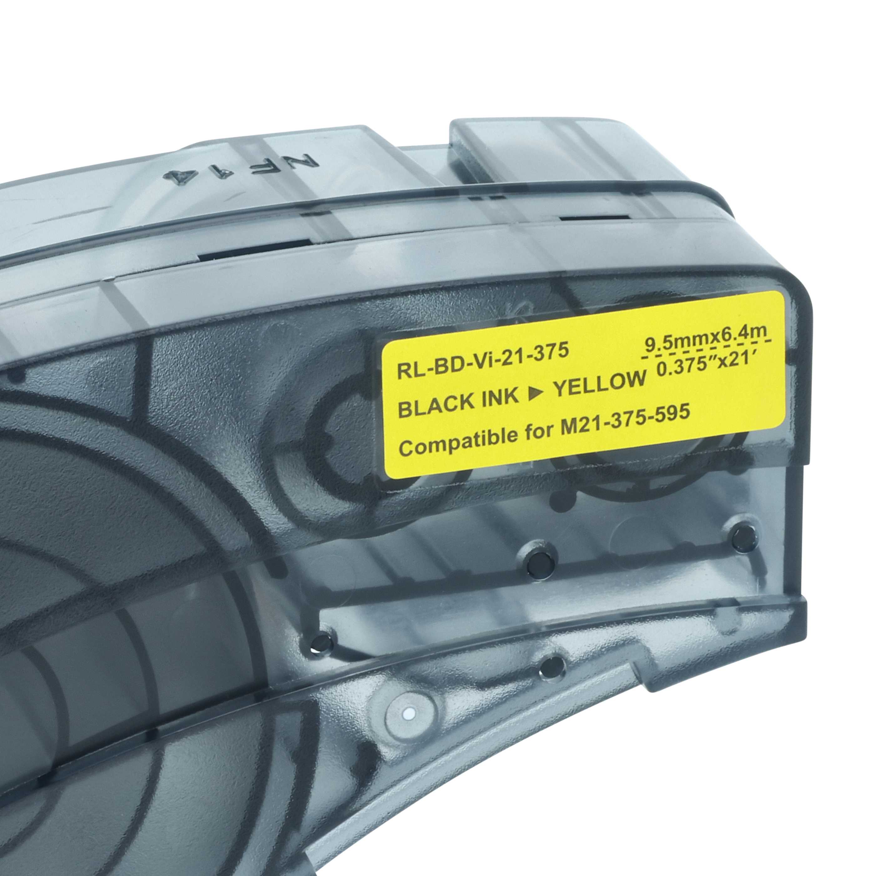 Schriftband als Ersatz für Brady M21-375-595-YL 9,53mm Schwarz auf Gelb, Vinyl