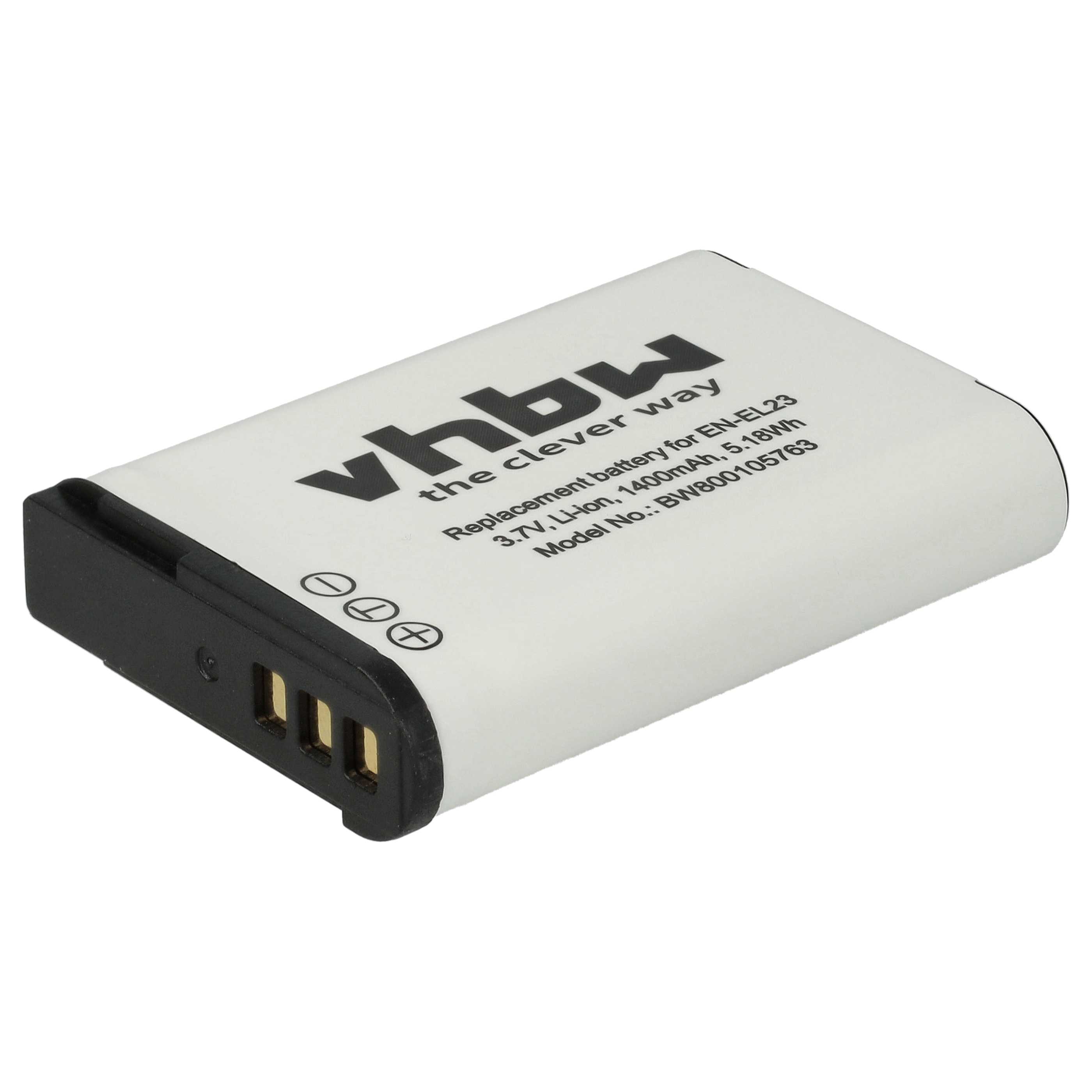 Batteria sostituisce Nikon EN-EL23 per fotocamera - 1400mAh 3,8V Li-Ion
