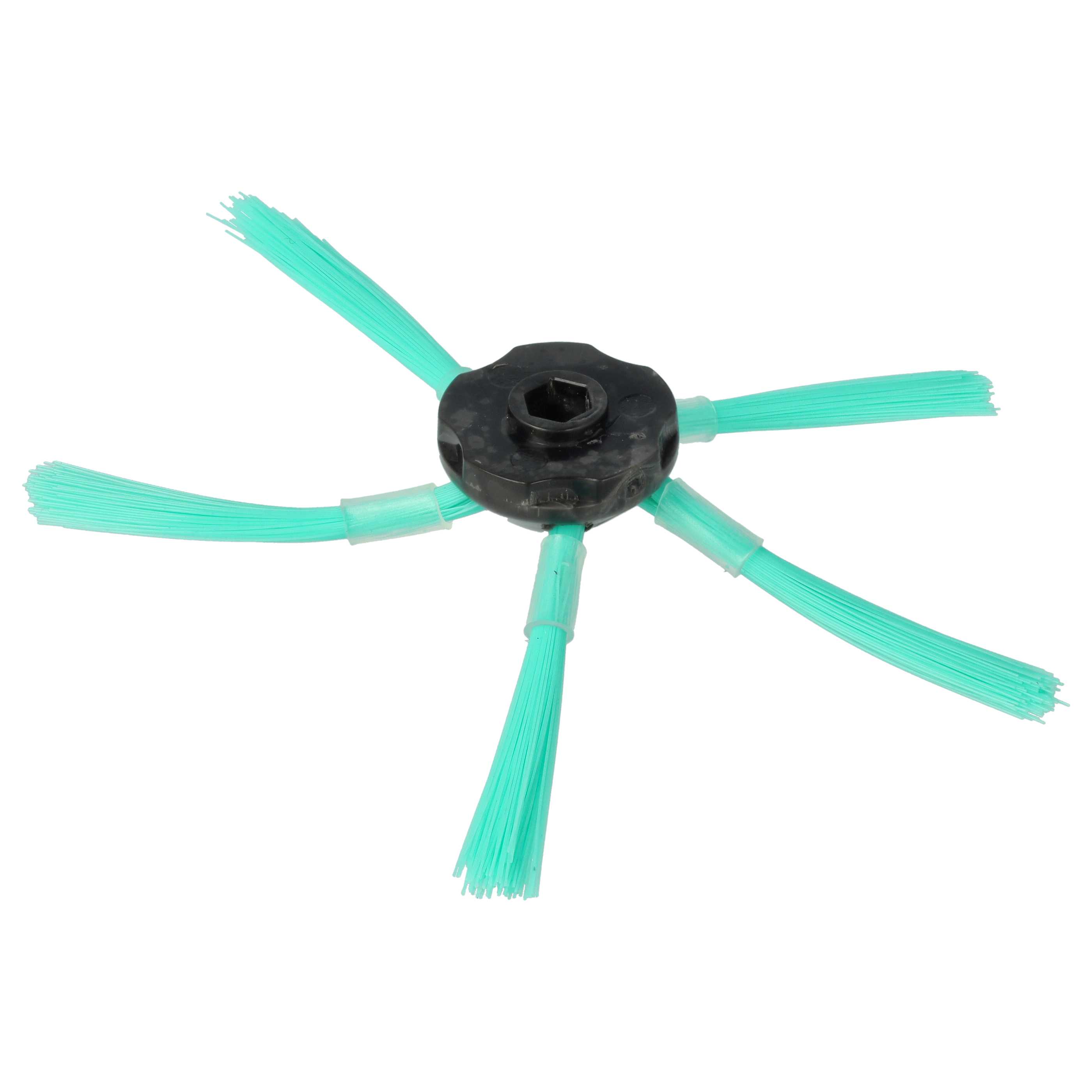 4x Side Brush suitable for Vorwerk Kobold VR-300, VR300, VR-7, VR7 Robot Vacuum Cleaner - 5-armed, black, gree