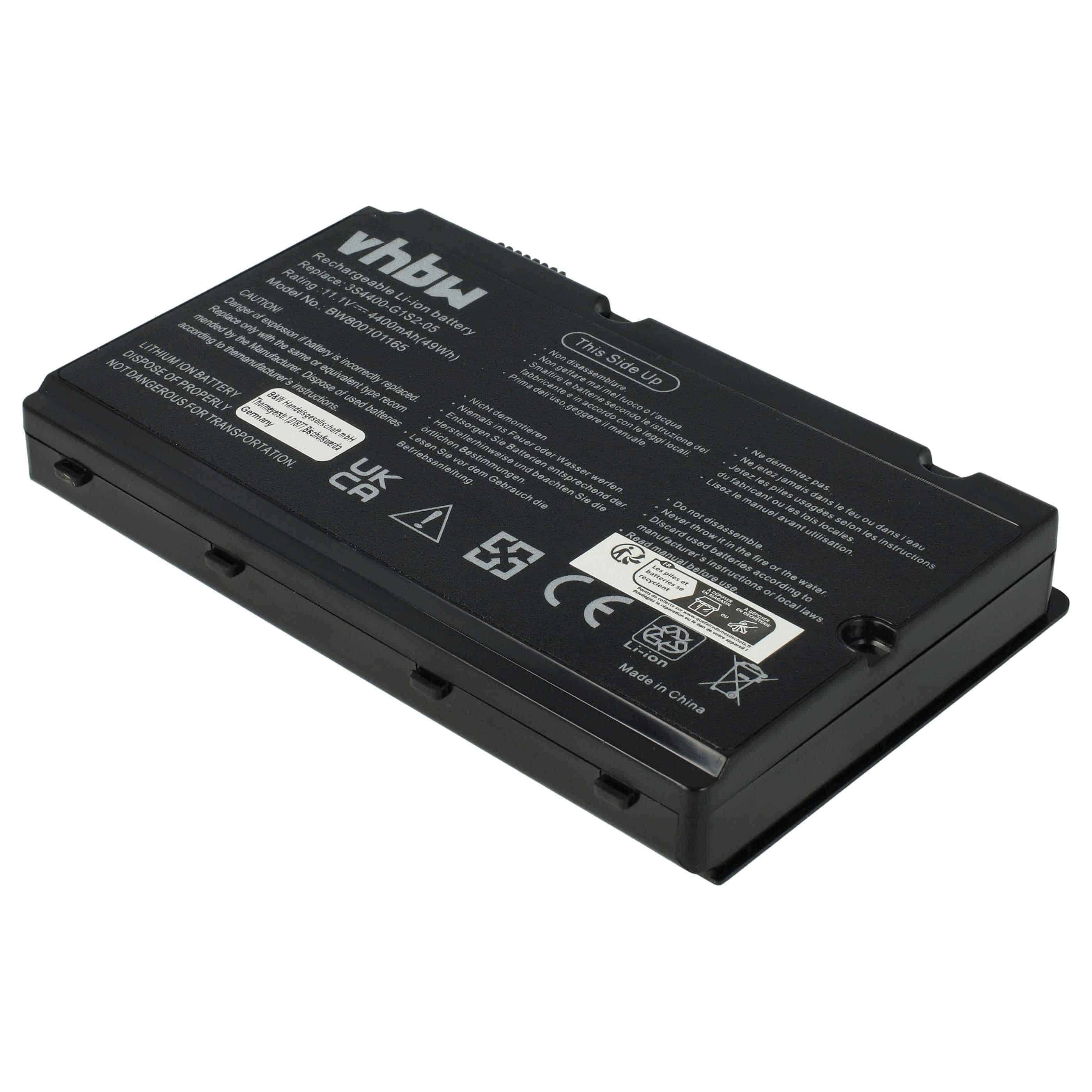 Notebook Battery Replacement for 3S4400-G1S2-05, 3S4400-G1L3-05 - 4400 mAh 10.8 V Li-Ion, black