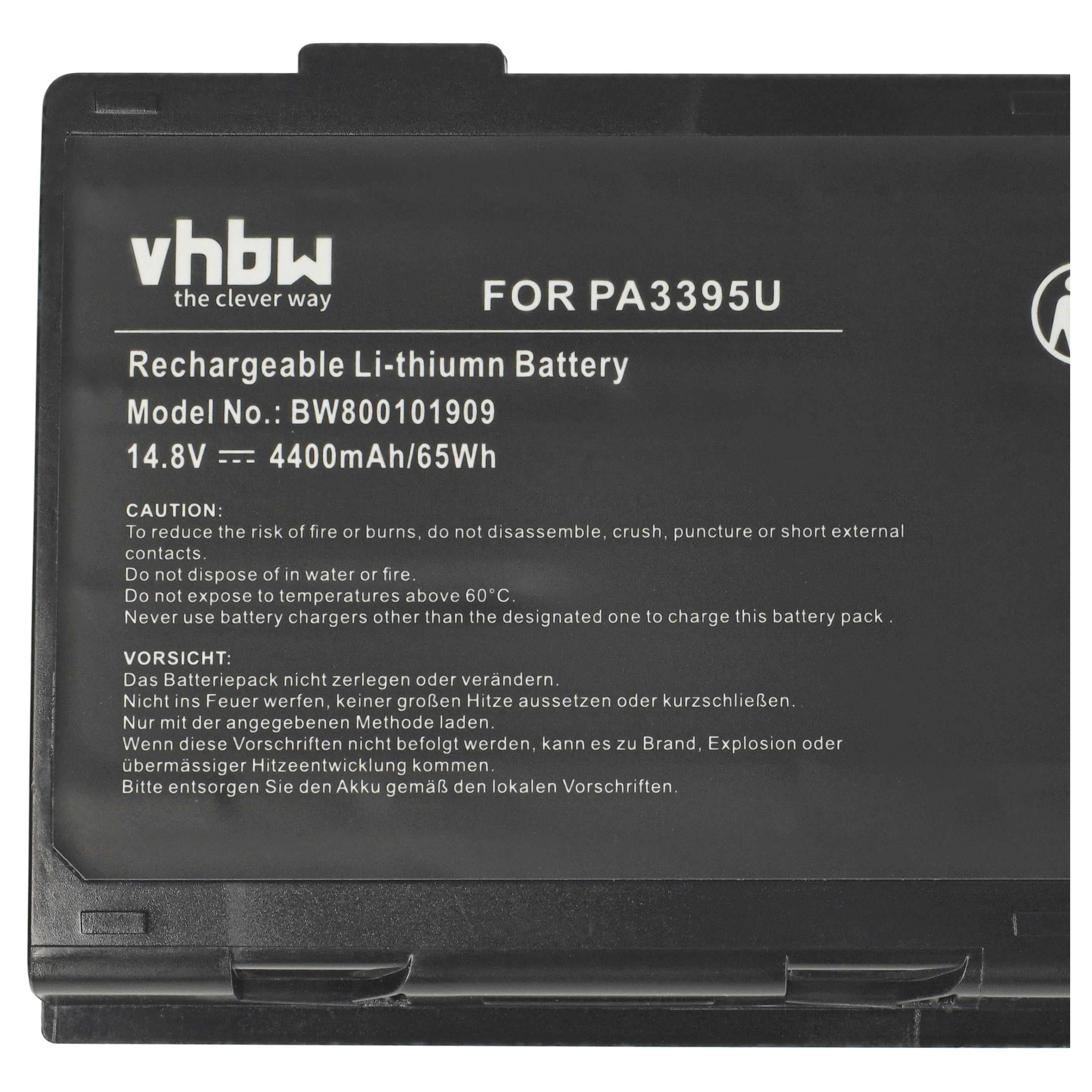 Akumulator do laptopa zamiennik Toshiba PA3395U-1BRS, PA3421U-1BRS - 4400 mAh 14,8 V Li-Ion, czarny