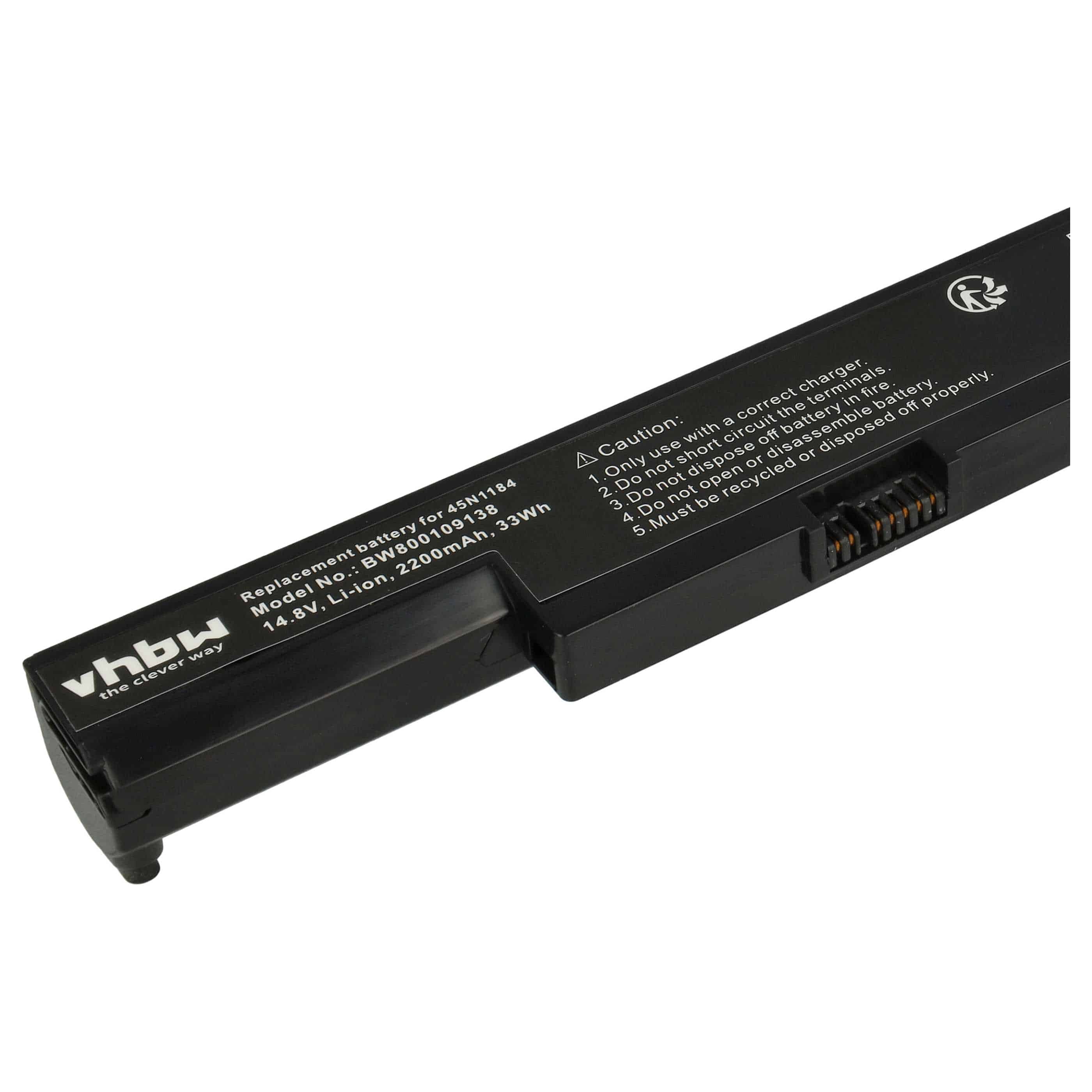 Akumulator do laptopa zamiennik Lenovo 45N1184, 45N1185, 45N1182, 45N1183 - 2200 mAh 14,8 V Li-Ion, czarny