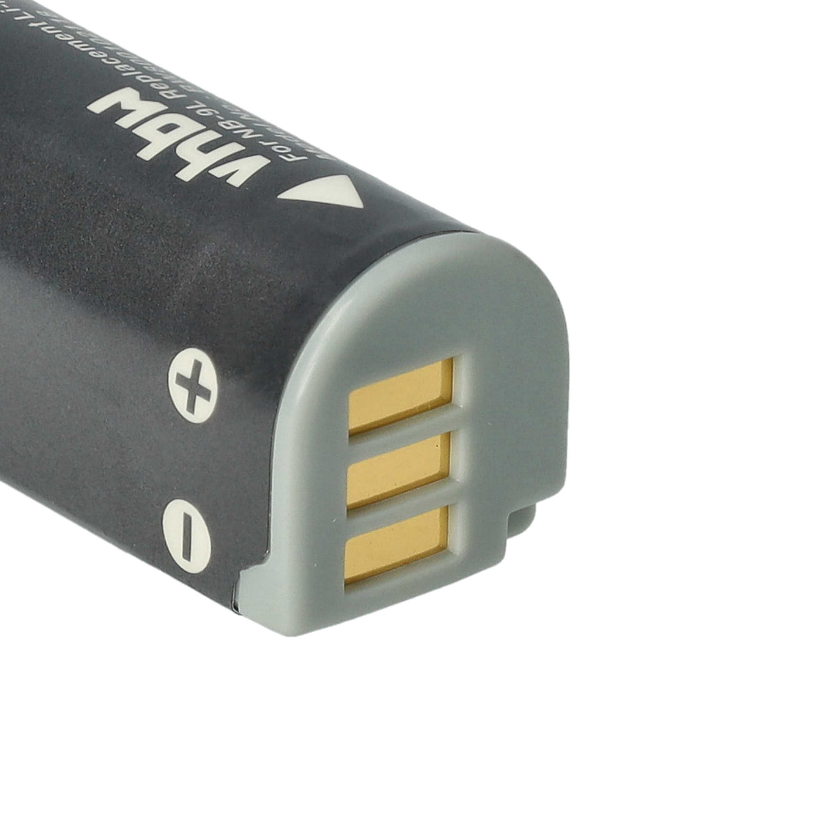 2x Battery replaces Canon NB-9L - 600mAh, 3.6V, Li-Ion