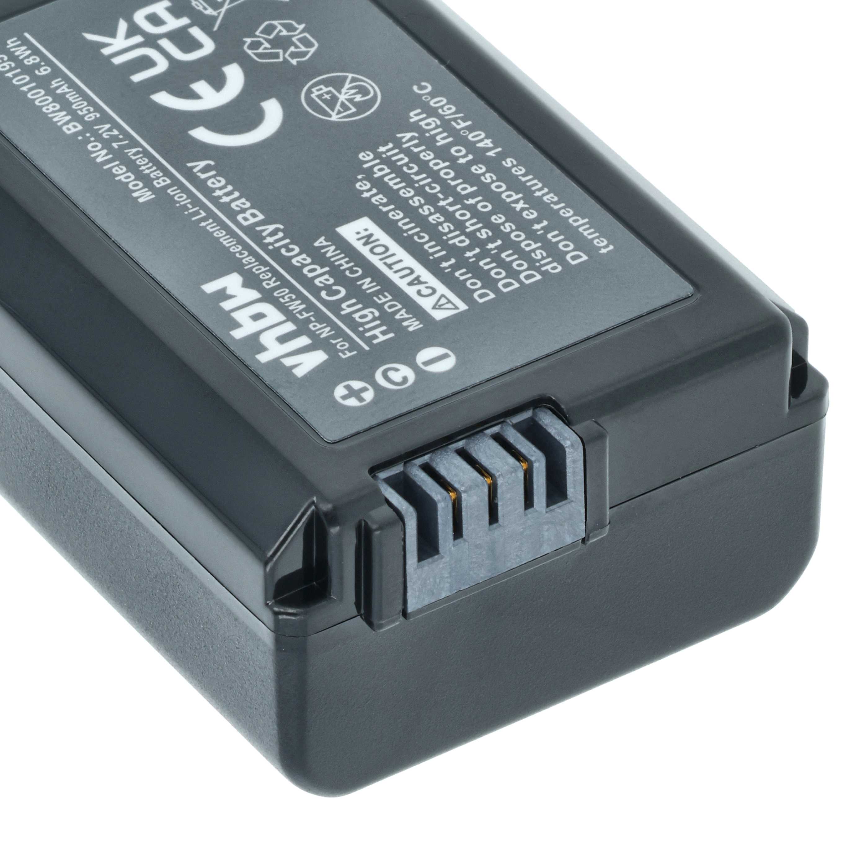 Batteria sostituisce Sony NP-FW50 per fotocamera - 950mAh 7,2V Li-Ion + chip
