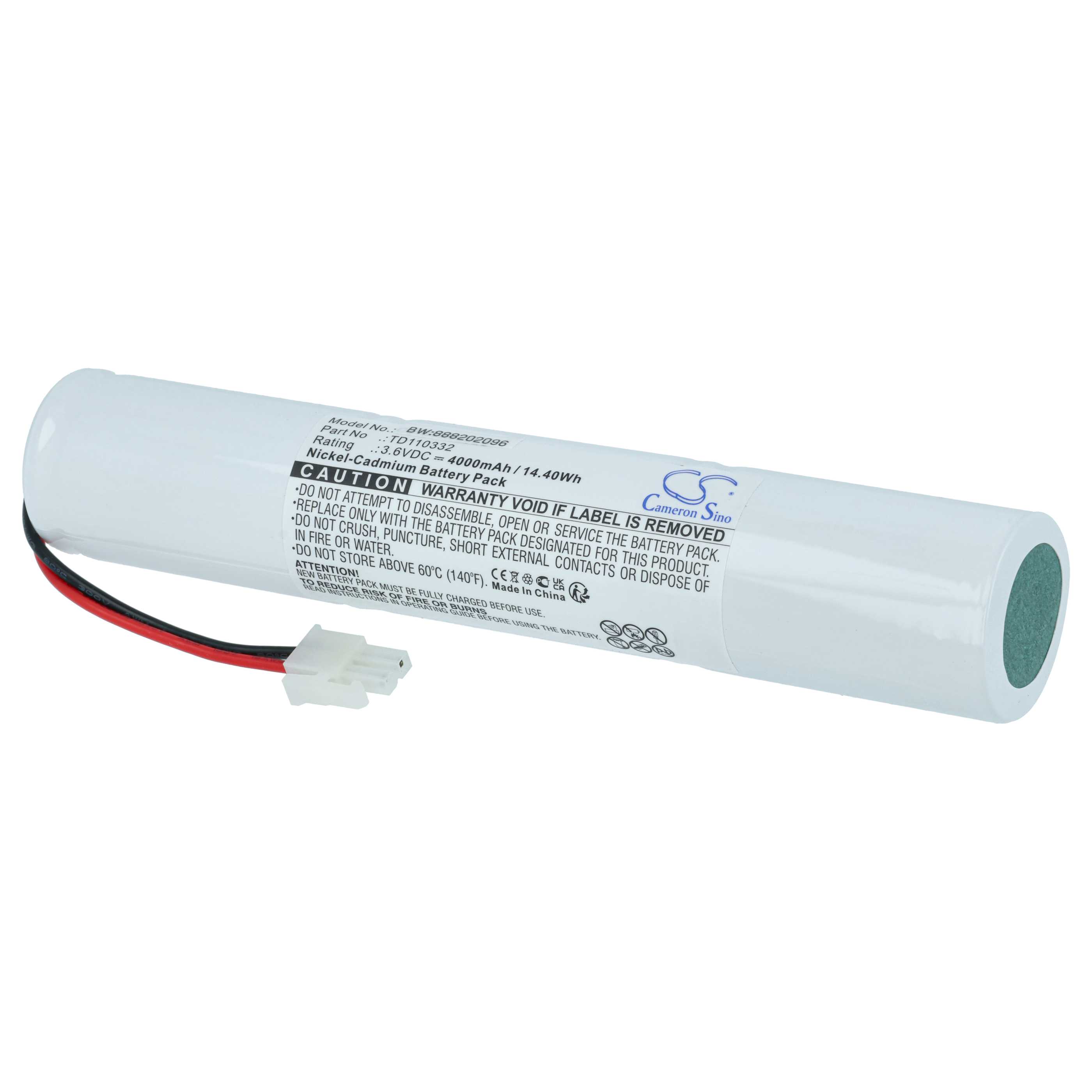 2x Batteries remplace Schneider 329056000, TD110332 pour éclairage de secours Schneider - 4000mAh 3,6V NiCd