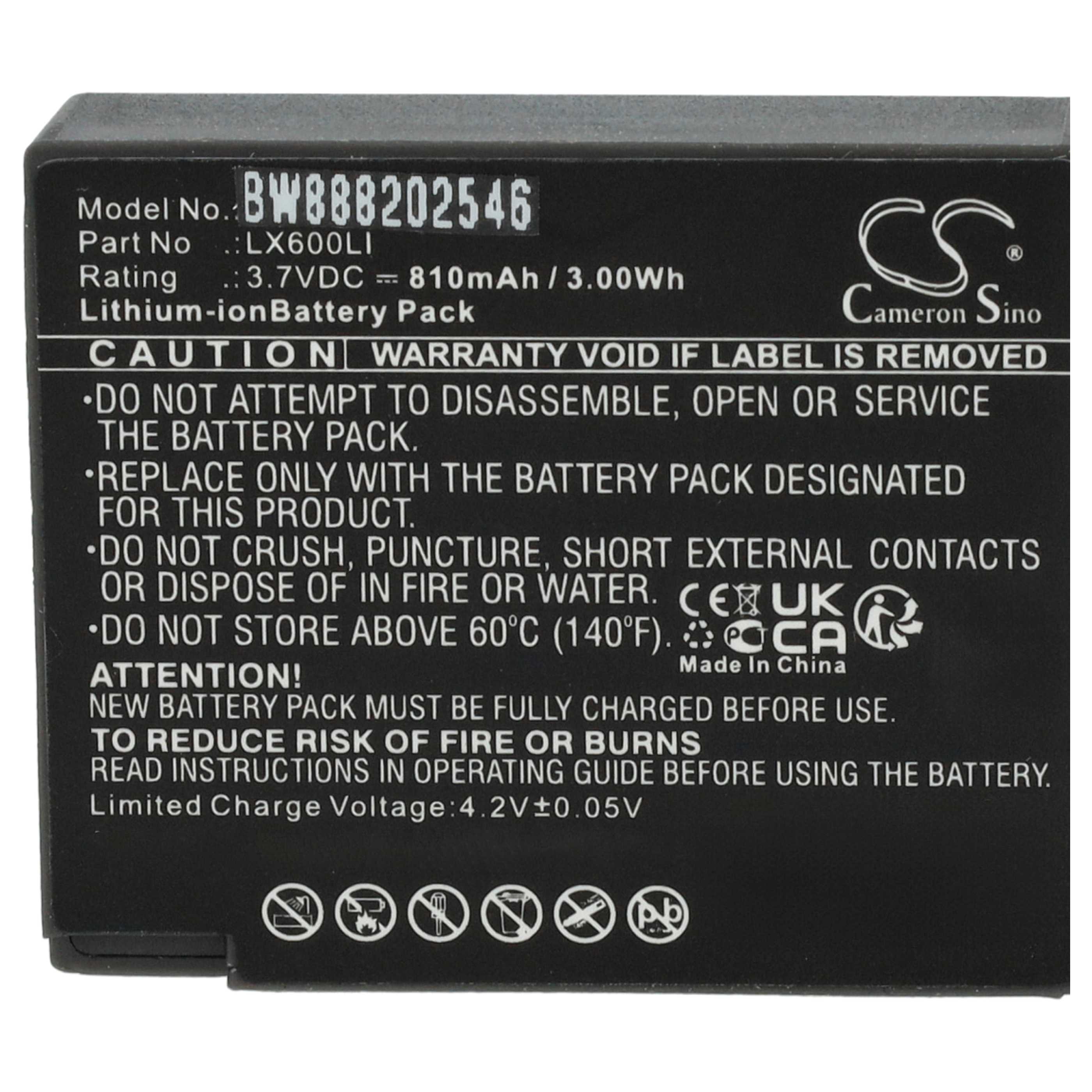 2x Akumulator do słuchawek bezprzewodowych zamiennik Eartec LX600LI - 810 mAh 3,7 V Li-Ion