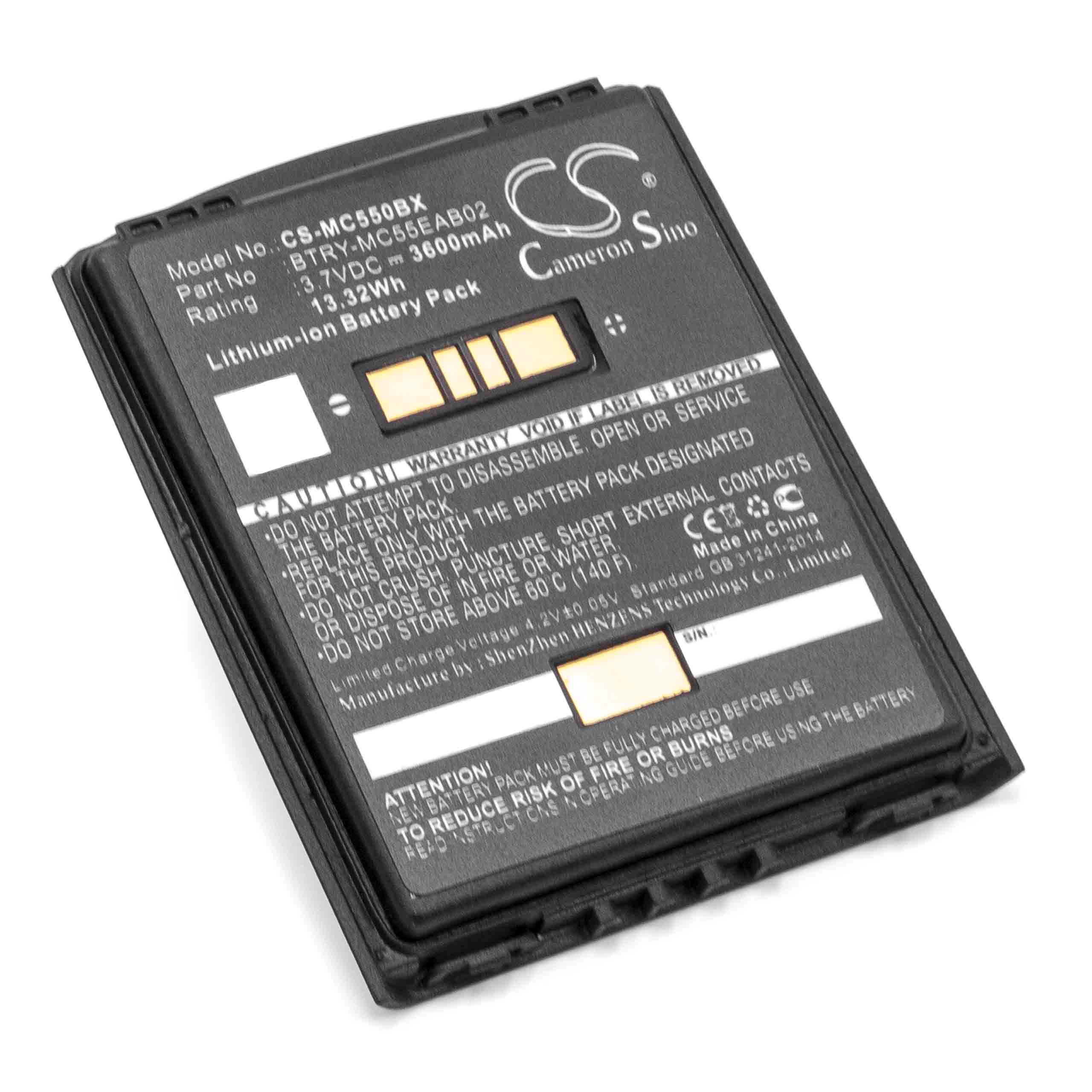 Batterie remplace Symbol BTRY-MC55EAB02, 82-111094-01 pour ordinateur mobile PDA scanner - 3600mAh 3,7V Li-ion