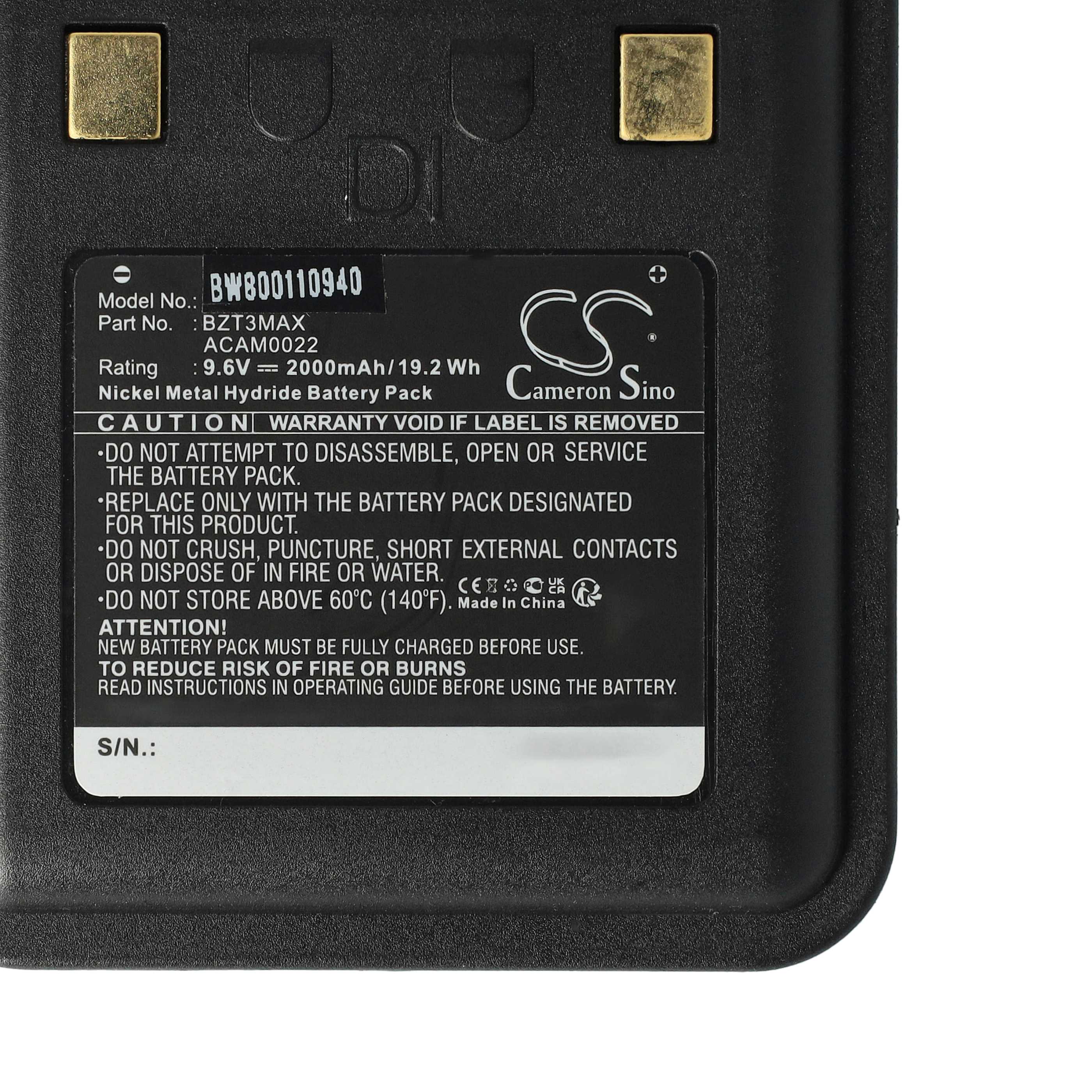 Batteria sostituisce ACAM0022 per strumenti medici Bullard Heiman - 2000mAh 9,6V NiMH