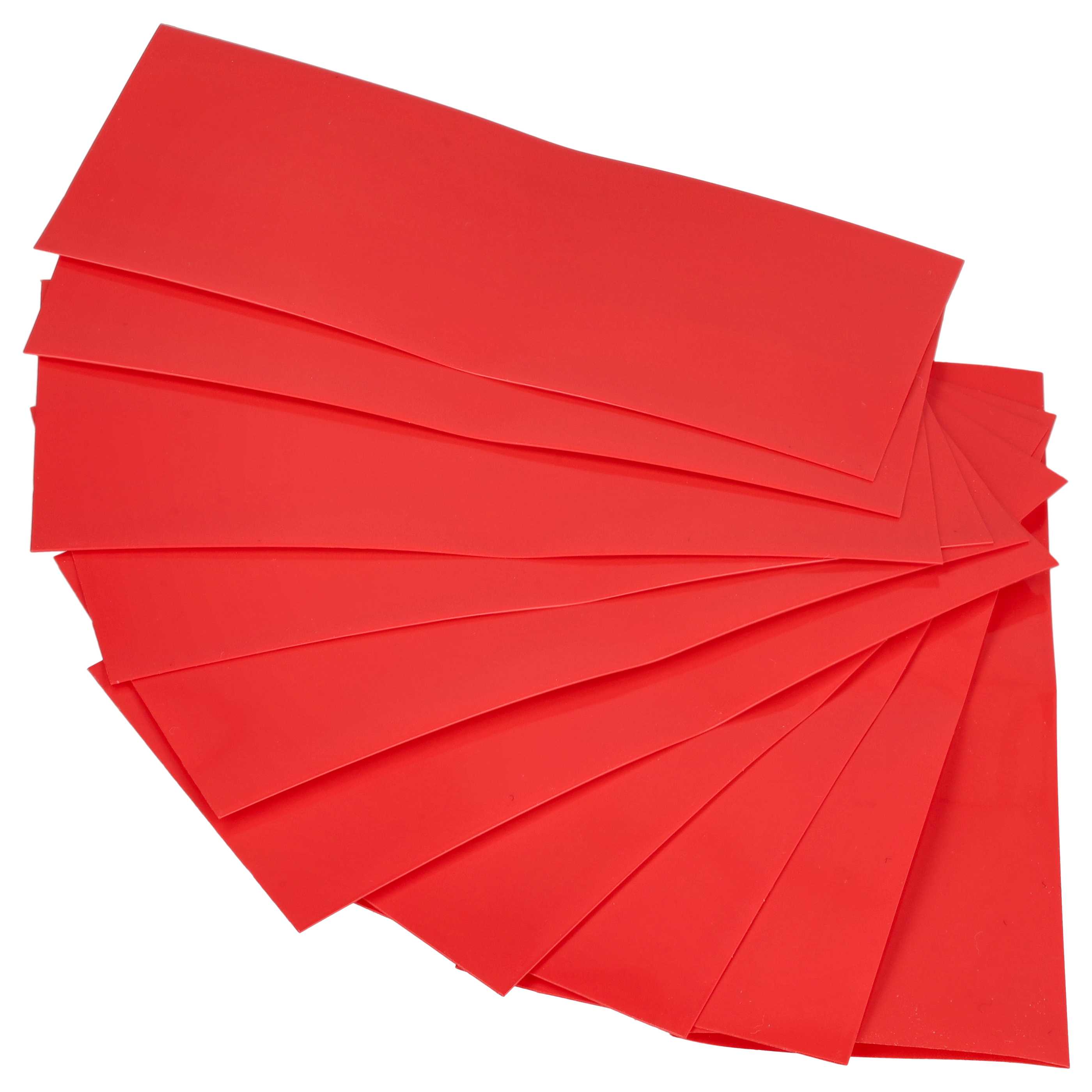 10x Heat Shrink Tubing Suitable for 18650 Battery Cells - Shrink Wrap Red