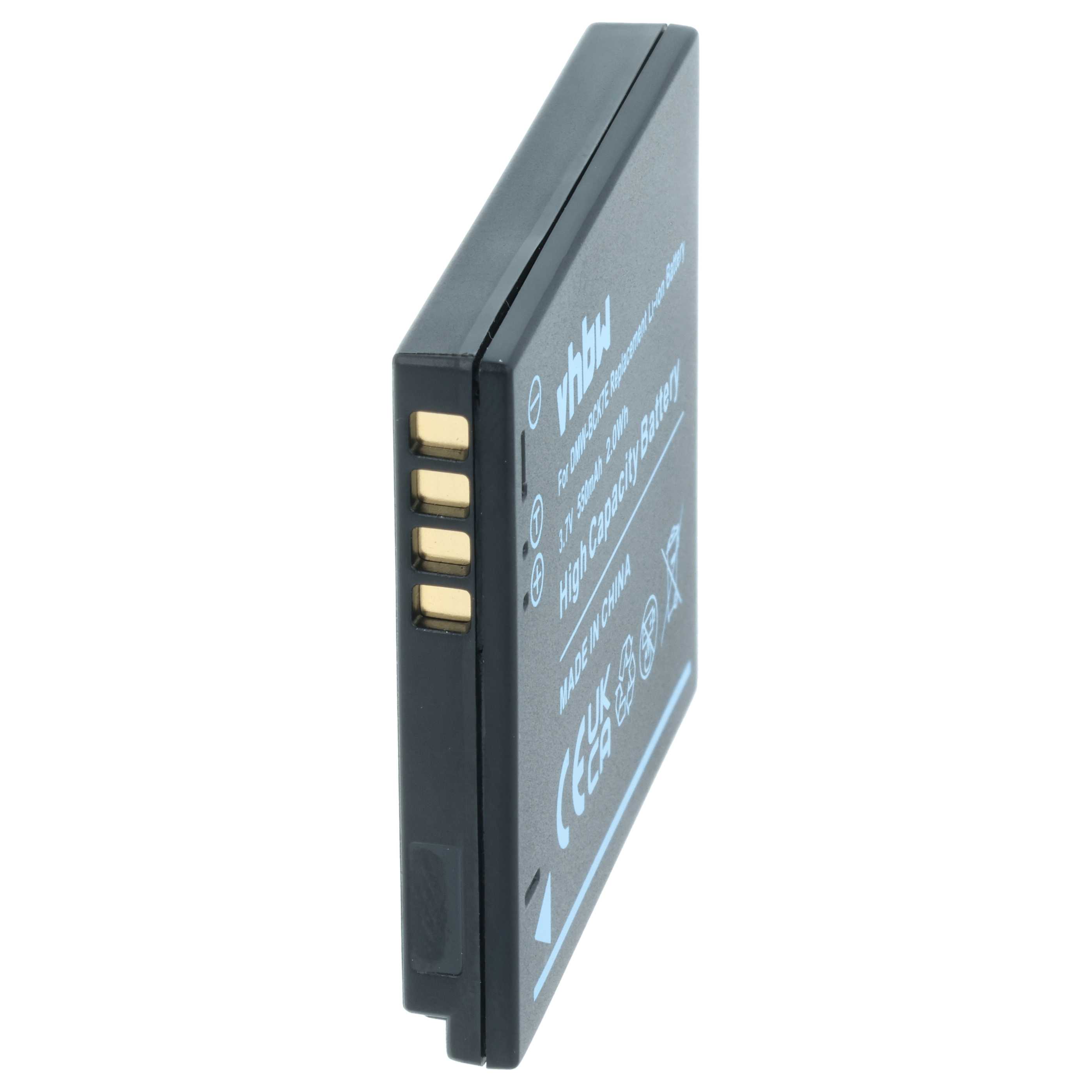 2x Battery replaces Panasonic NCA-YN101G, NCA-YN101F, DMW-BCK7PP, DMW-BCK7E, DMW-BCK7 - 550mAh, 3.7V, Li-Ion