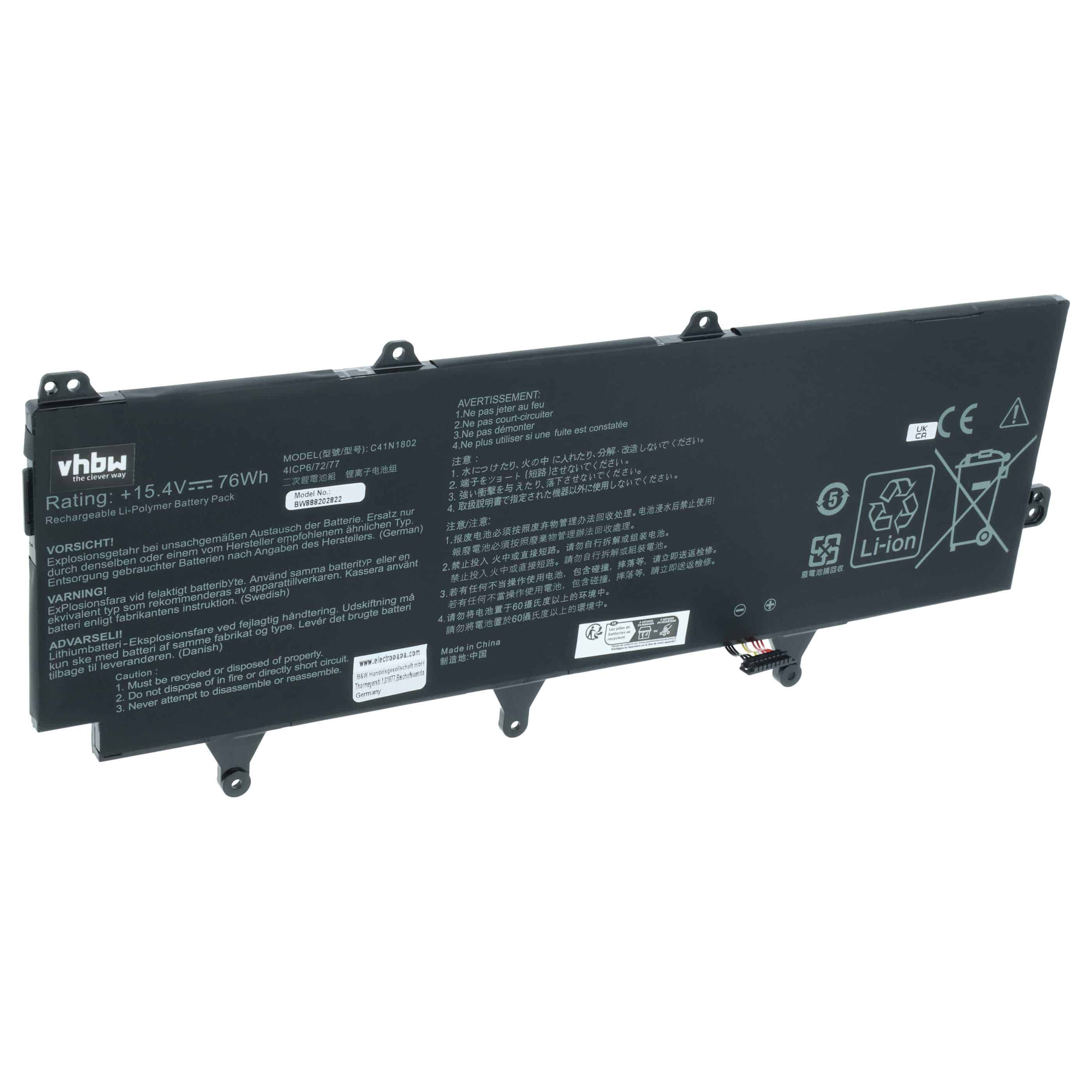 Akumulator do laptopa zamiennik Asus 0B200-03140100, C41N1802 - 4850 mAh 15,4 V LiPo