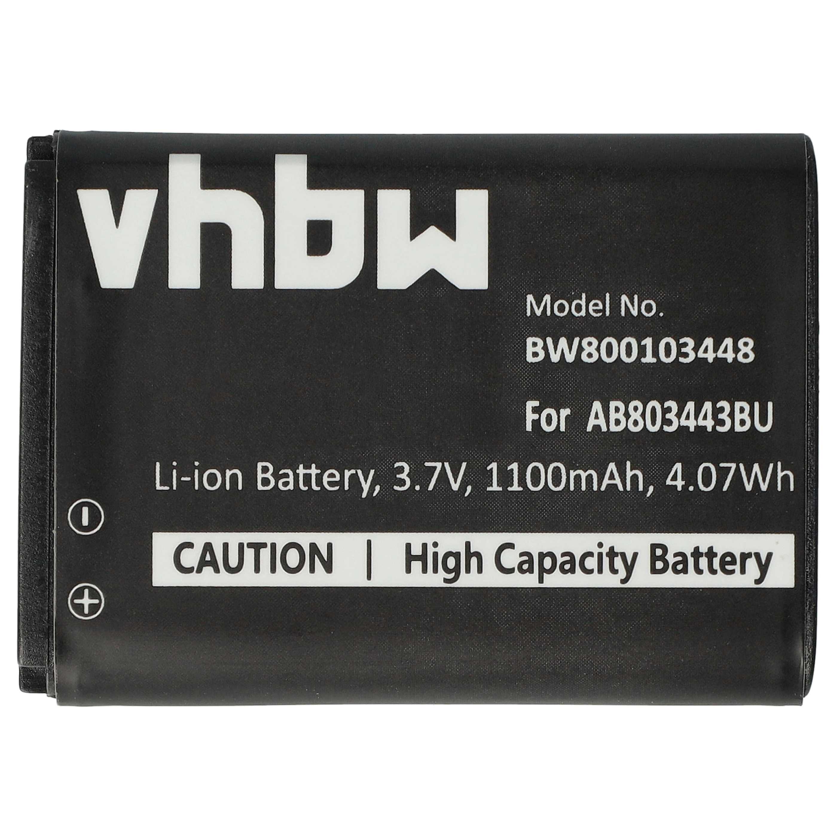 Akumulator bateria do telefonu smartfona zam. Samsung AB803443BU - 1100mAh, 3,7V, Li-Ion