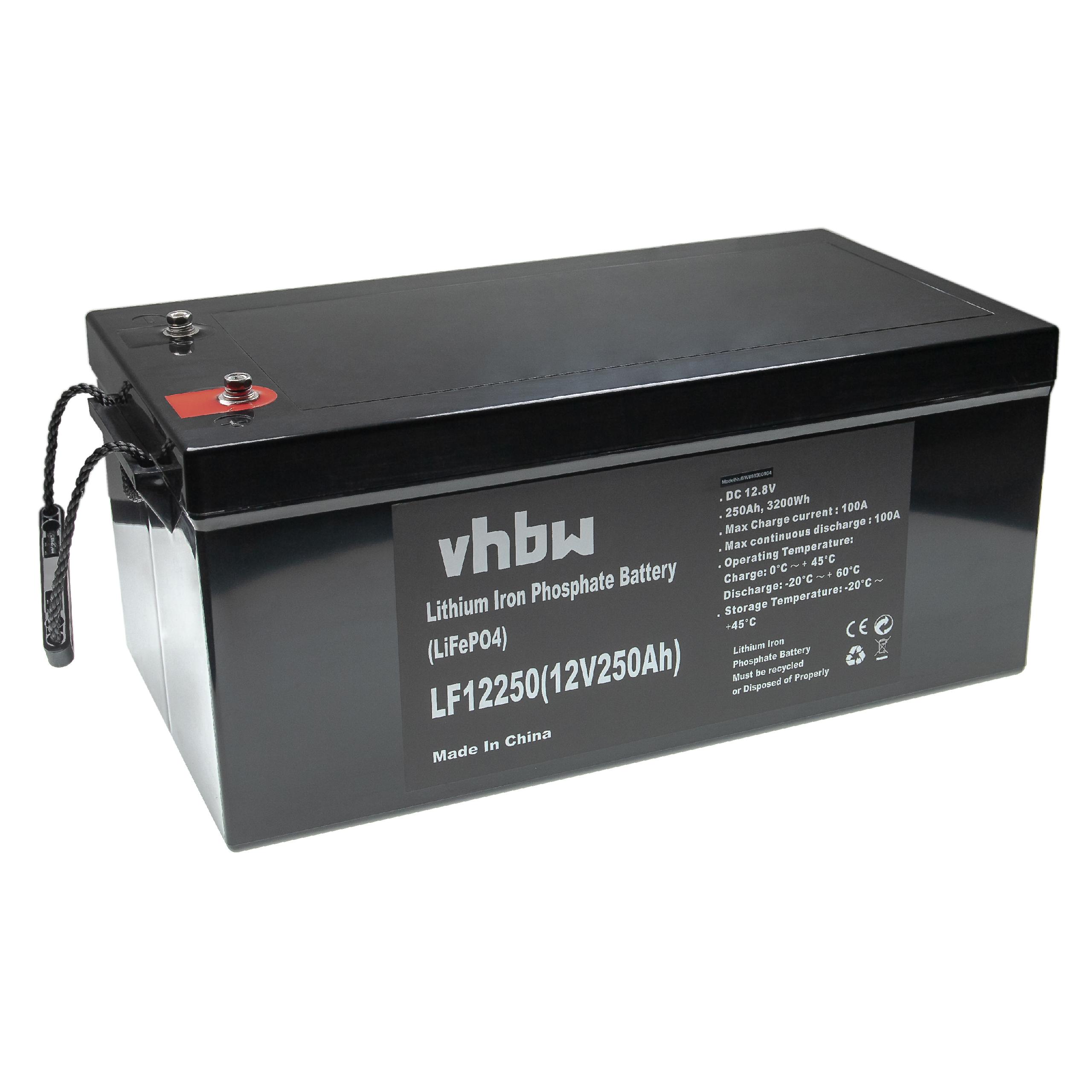 Bordbatterie Akku passend für Wohnmobil, Boot, Solaranlage - 250 Ah 12,8V LiFePO4, 250000mAh, ohne Farbe / Int