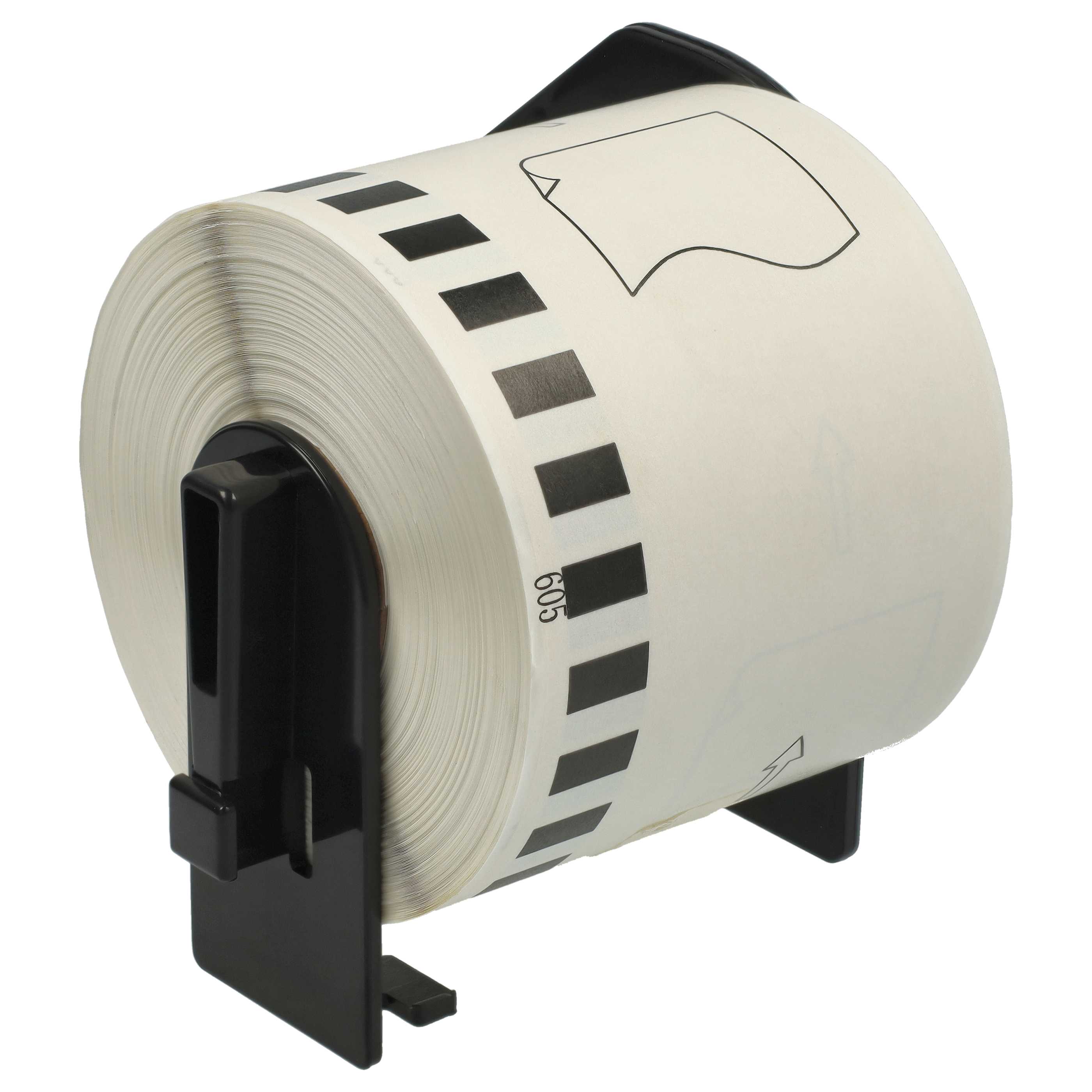 5x Label Roll replaces Brother DK-44605 Labeller - Self-Adhesive 62 mm x 30.48 m + Holder