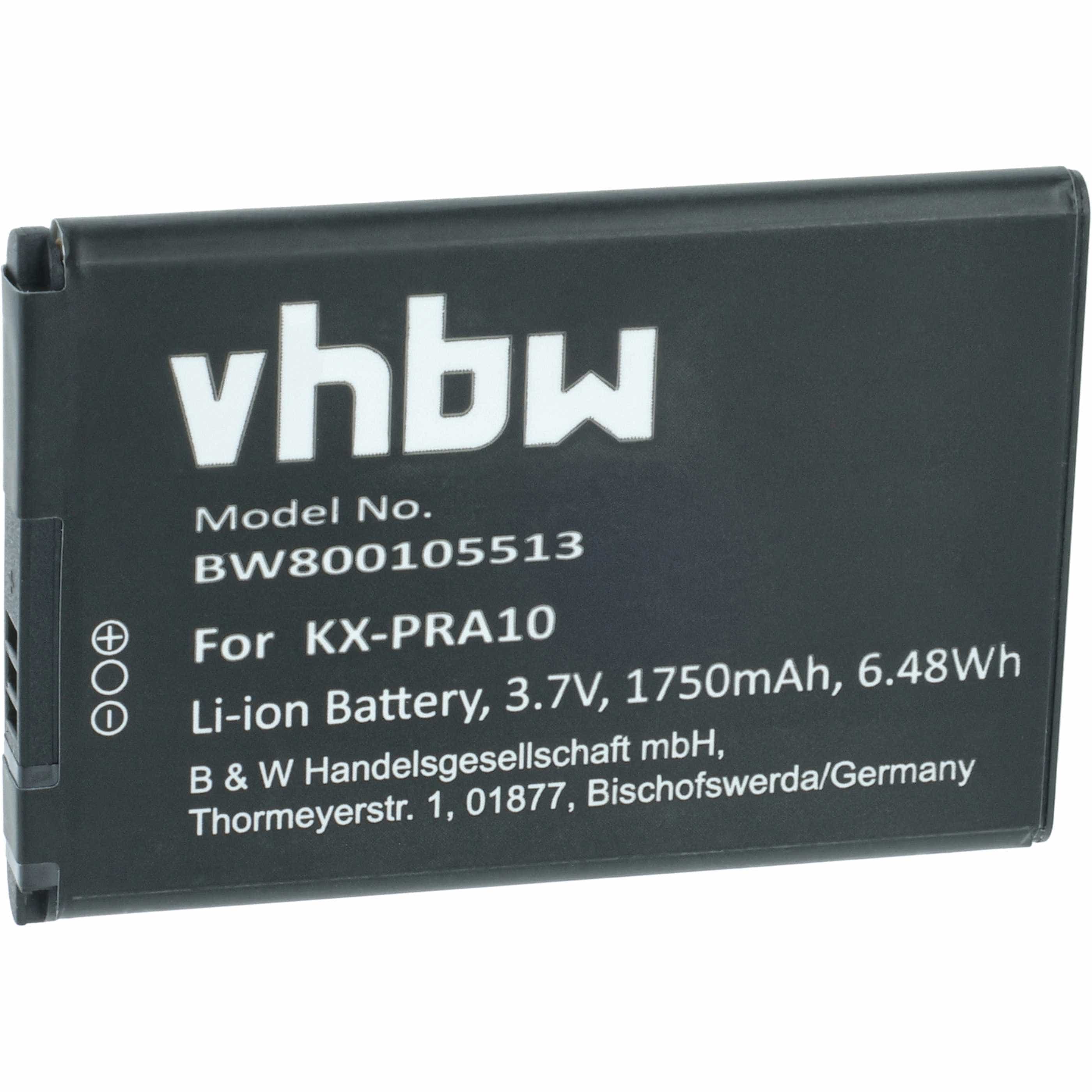 Batterie remplace Panasonic KX-PRA10EX, KX-PRA10 pour téléphone Panasonic - 1750mAh 3,7V Li-ion