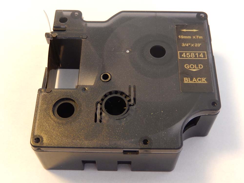Cassetta nastro sostituisce Dymo 45814, D1 per etichettatrice Dymo 19mm dorato su nero