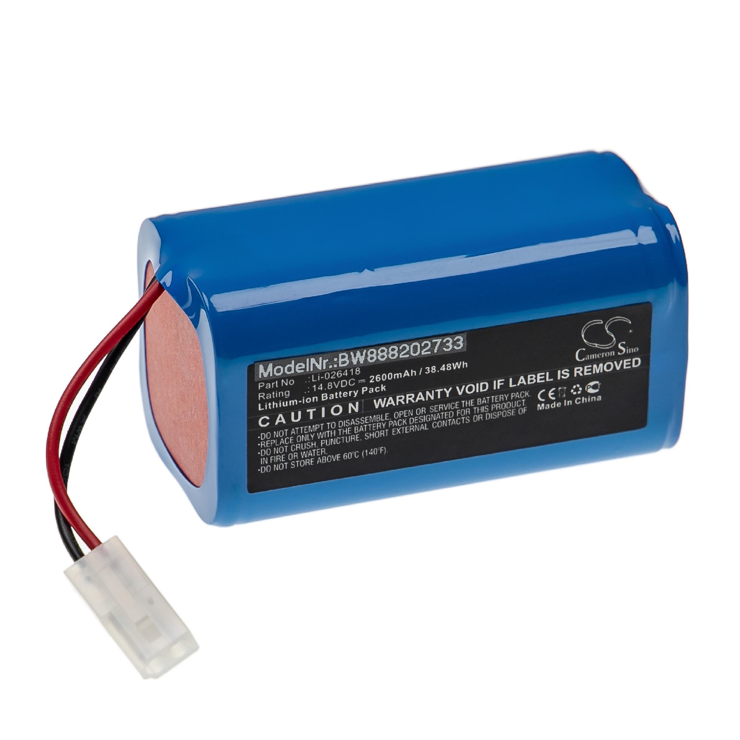 Batterie remplace myVacBot Li-026418 pour robot aspirateur - 2600mAh 14,8V Li-ion
