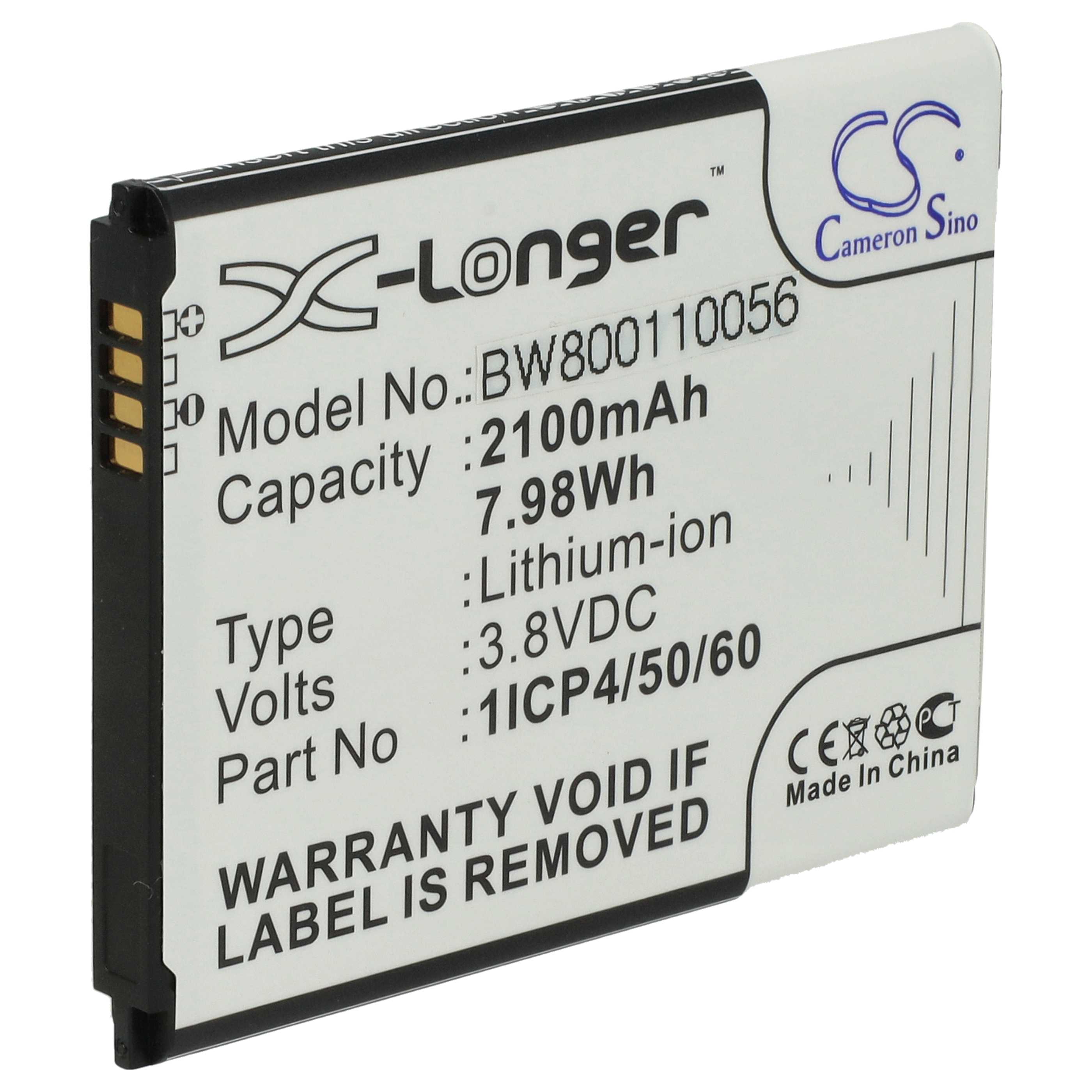 Baby Monitor Battery replaces 1ICP4/50/60-210AR - 2100 mAh 3.8 V Li-Ion