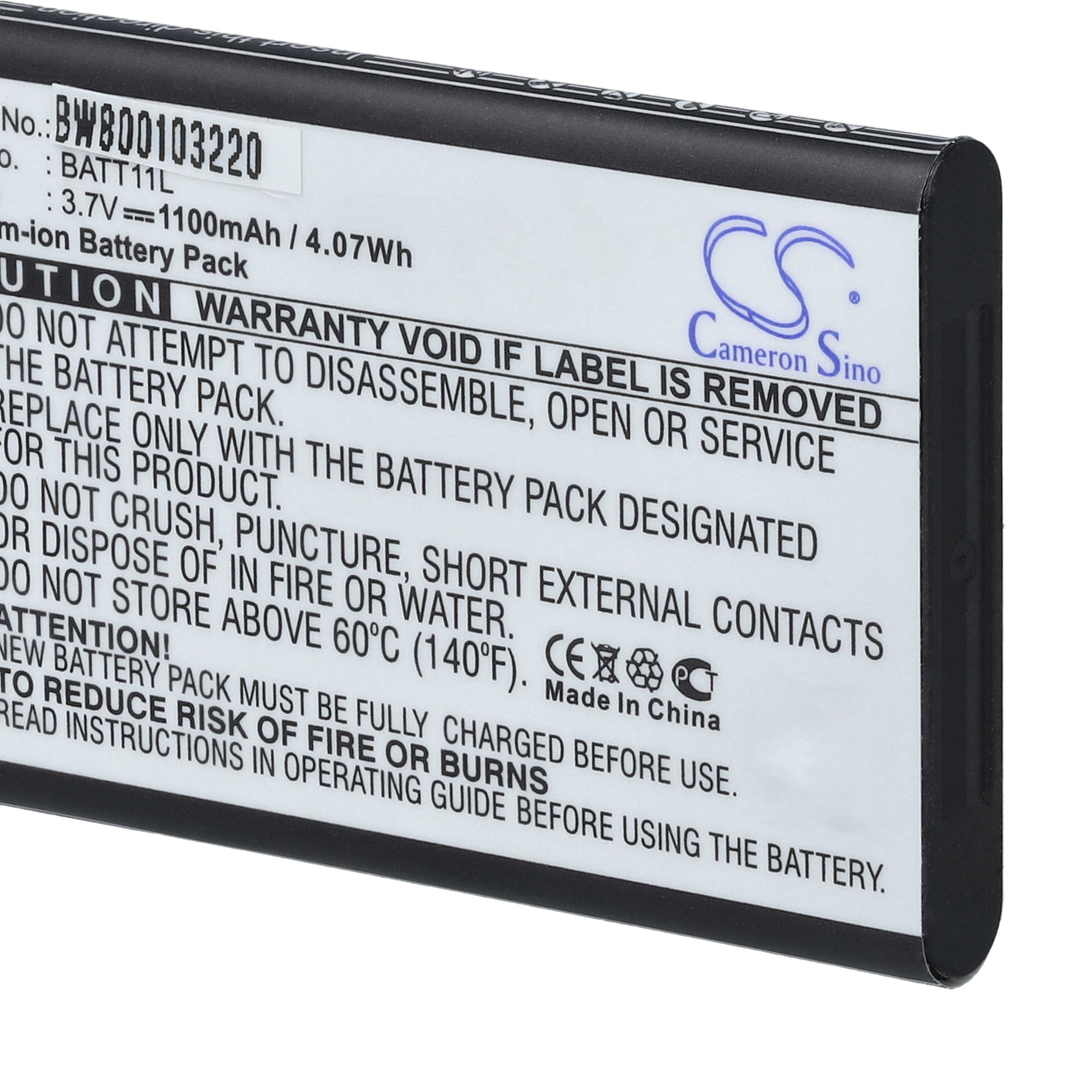 Videocamera 10x Battery replaces Midland BATT11L - 1100 mAh 3.7 V Li-Ion