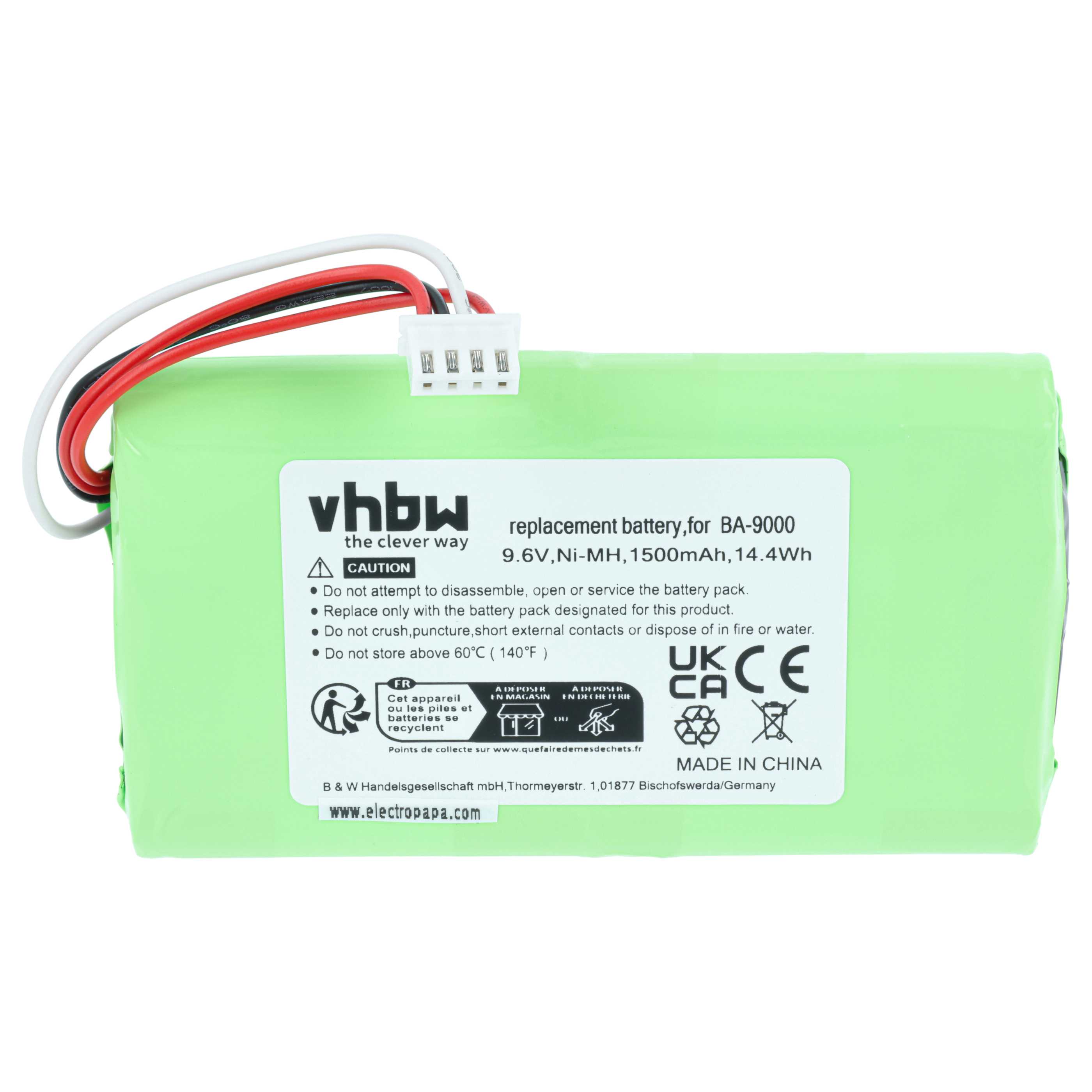 Printer Battery replaces Brother BA9000, BA-9000 - 1500 mAh 9.6 V NiMH