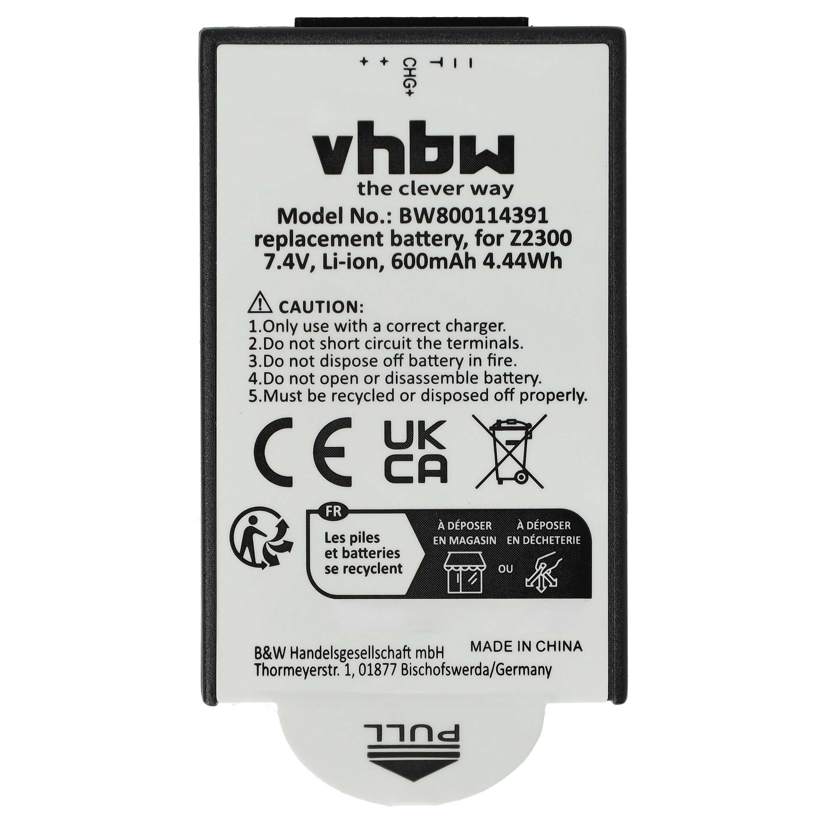 3x Battery suitable for Polaroid Z2300, Z230E - 600mAh, 7.4V, Li-Ion