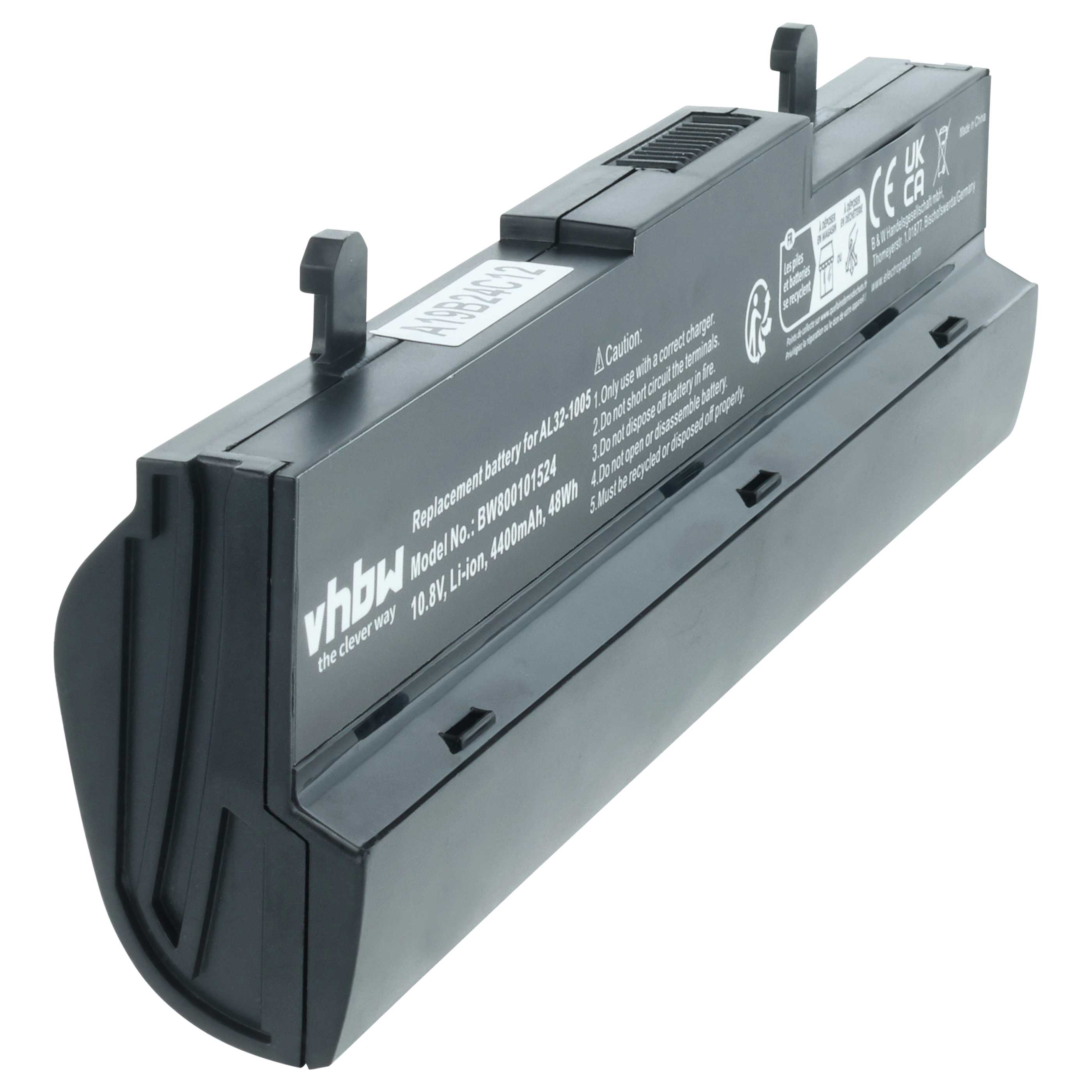 Batteria sostituisce Asus 70-OA1B1B2100, 0B20-00KA0AS, 90-OA001B9000 per notebook - 4400mAh 11,1V Li-Ion nero