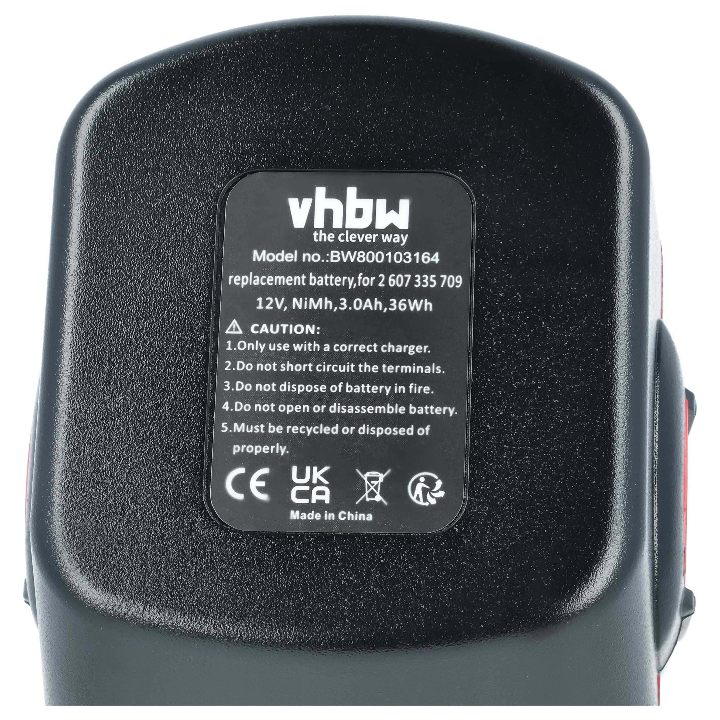 3x Battery replaces Bosch 2 607 335 261, 2 60 7335 249 Electric Power Tool - 3000 mAh, 12 V, NiMH