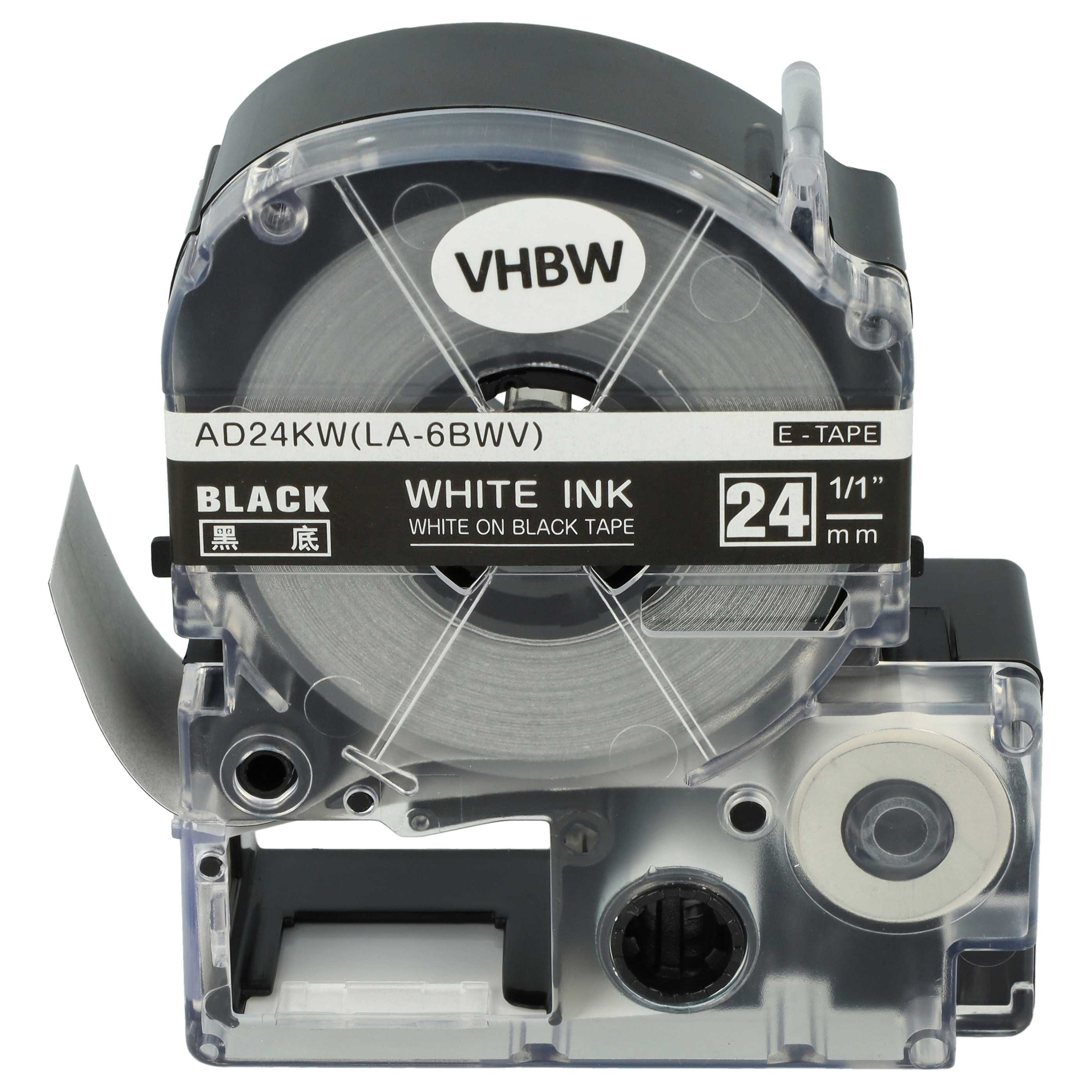 Cassetta nastro sostituisce Epson LC-6BWV per etichettatrice 24mm bianco - nero
