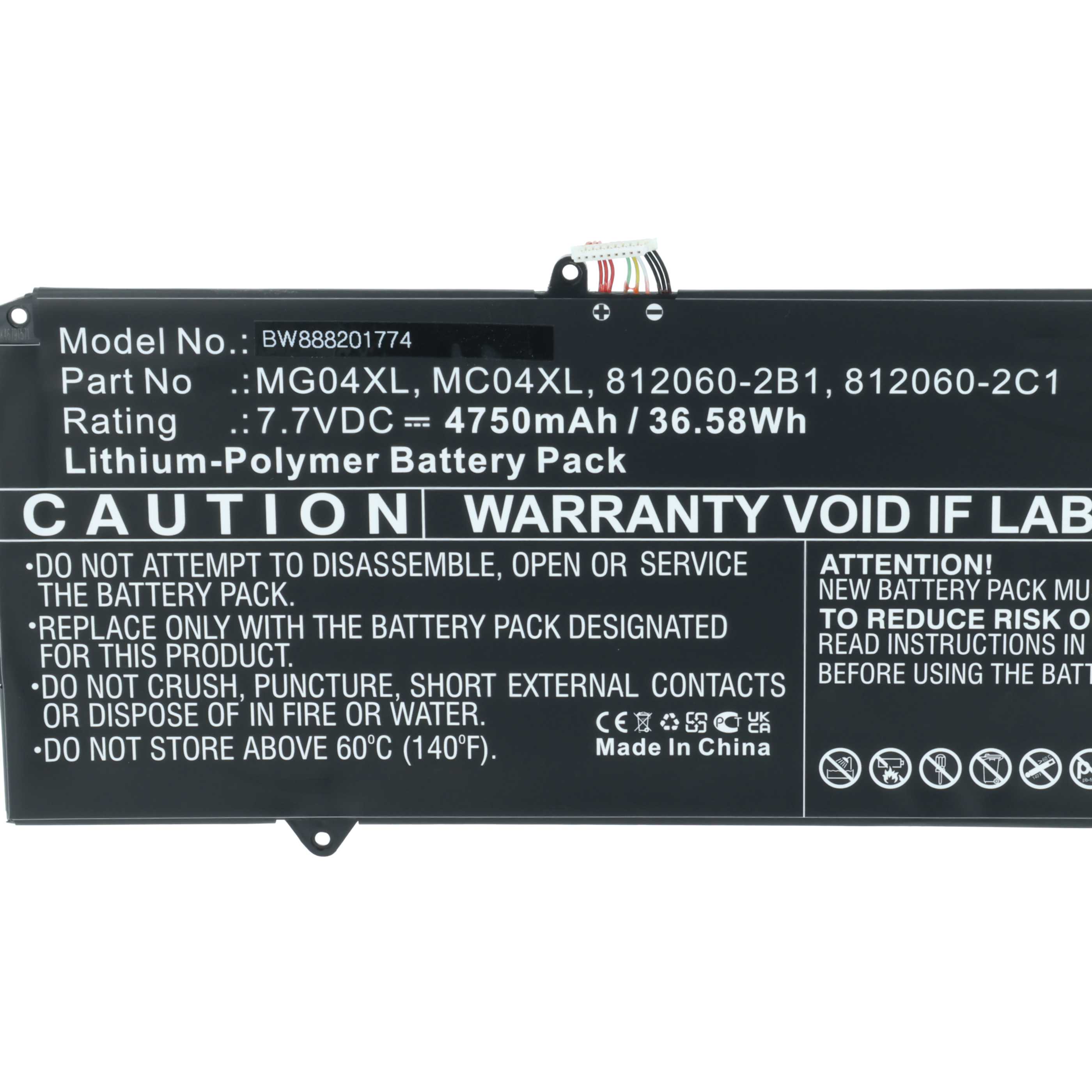 Akumulator do laptopa zamiennik HP 812060-2C1, 812148-855, 812060-2B1 - 4750 mAh 7,7 V LiPo, czarny
