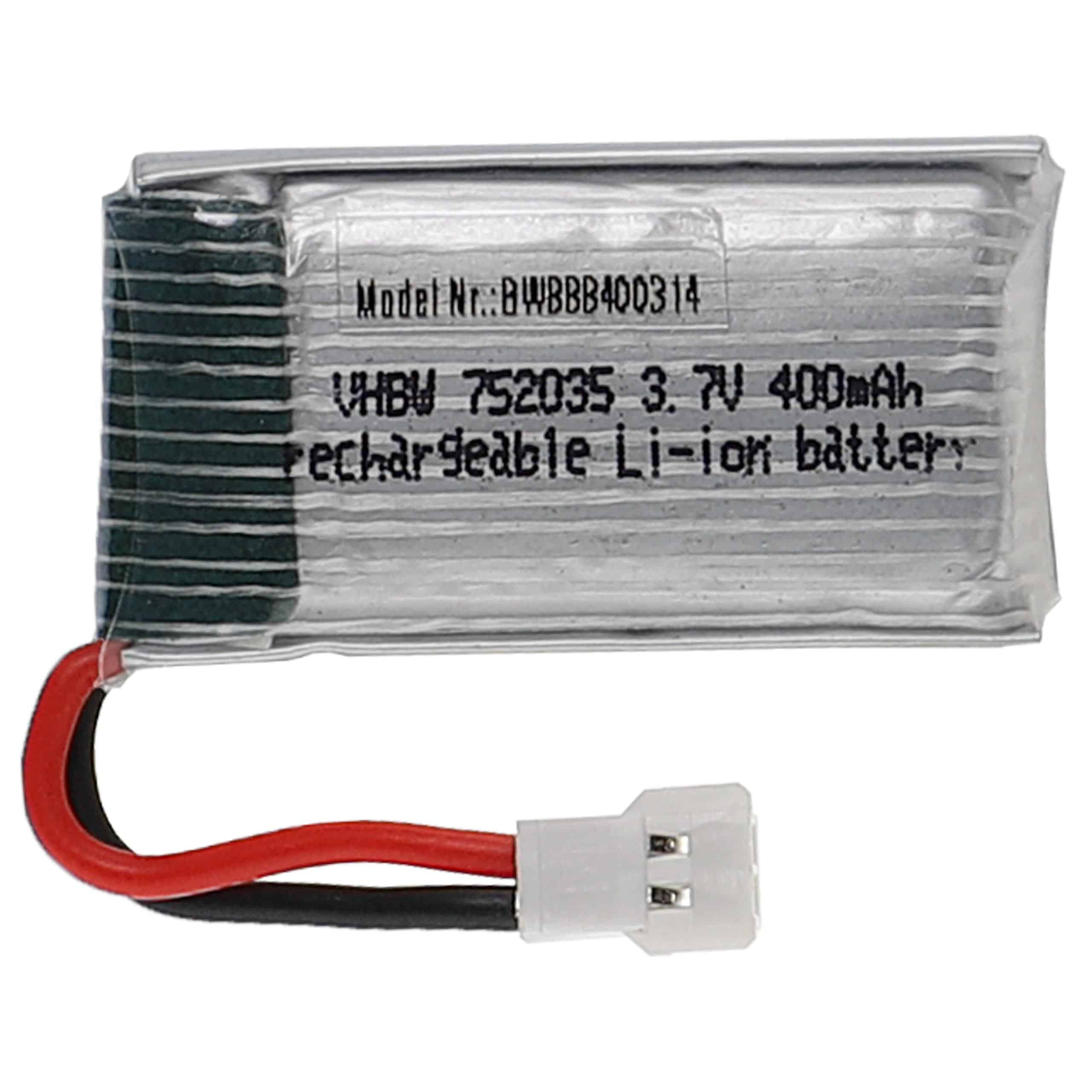 Batería para dispositivos modelismo - 400 mAh 3,7 V Li-poli, XH 2.54 2P
