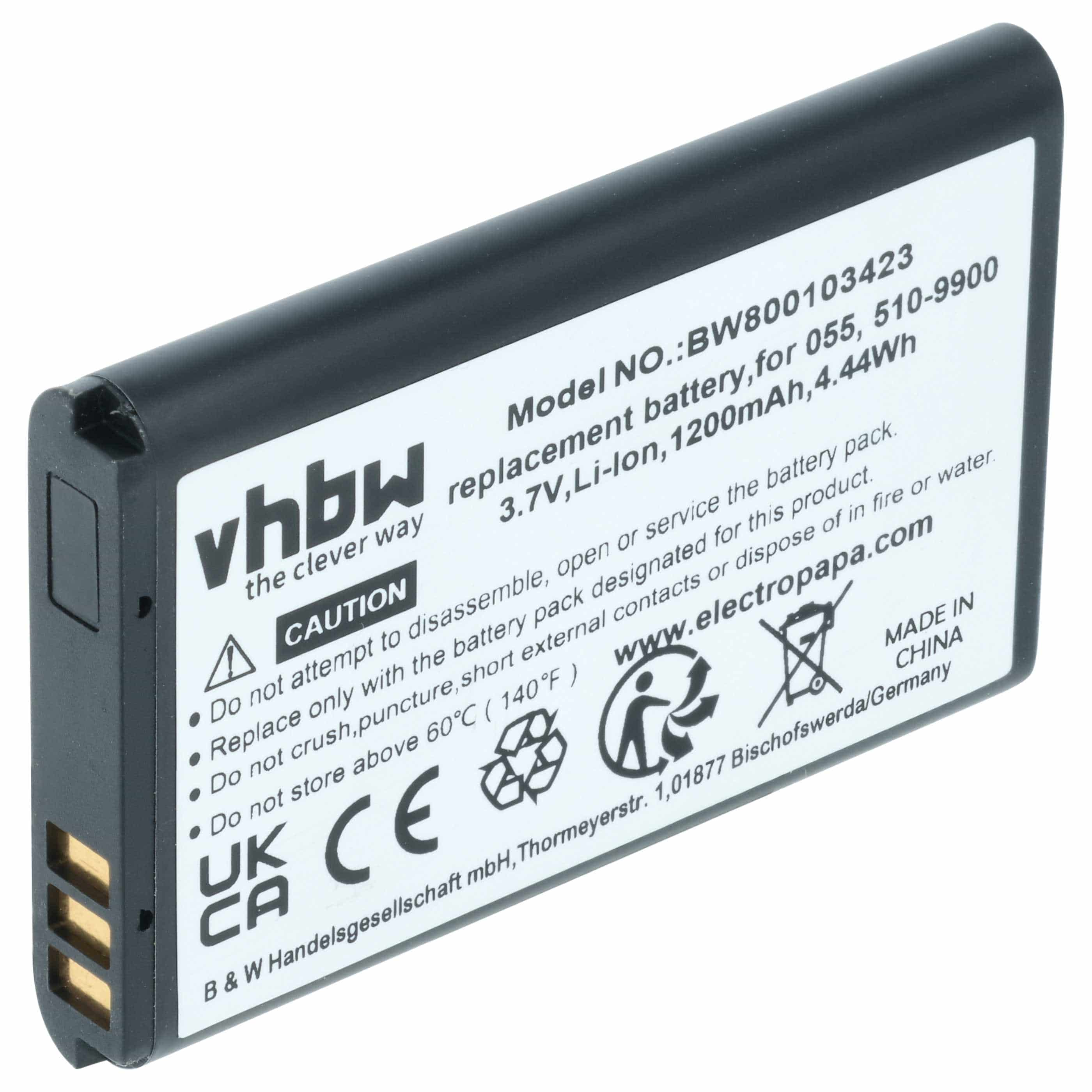 Videocamera Battery replaces Liquid Image 510-9900, 055 - 1200 mAh 3.7 V Li-Ion