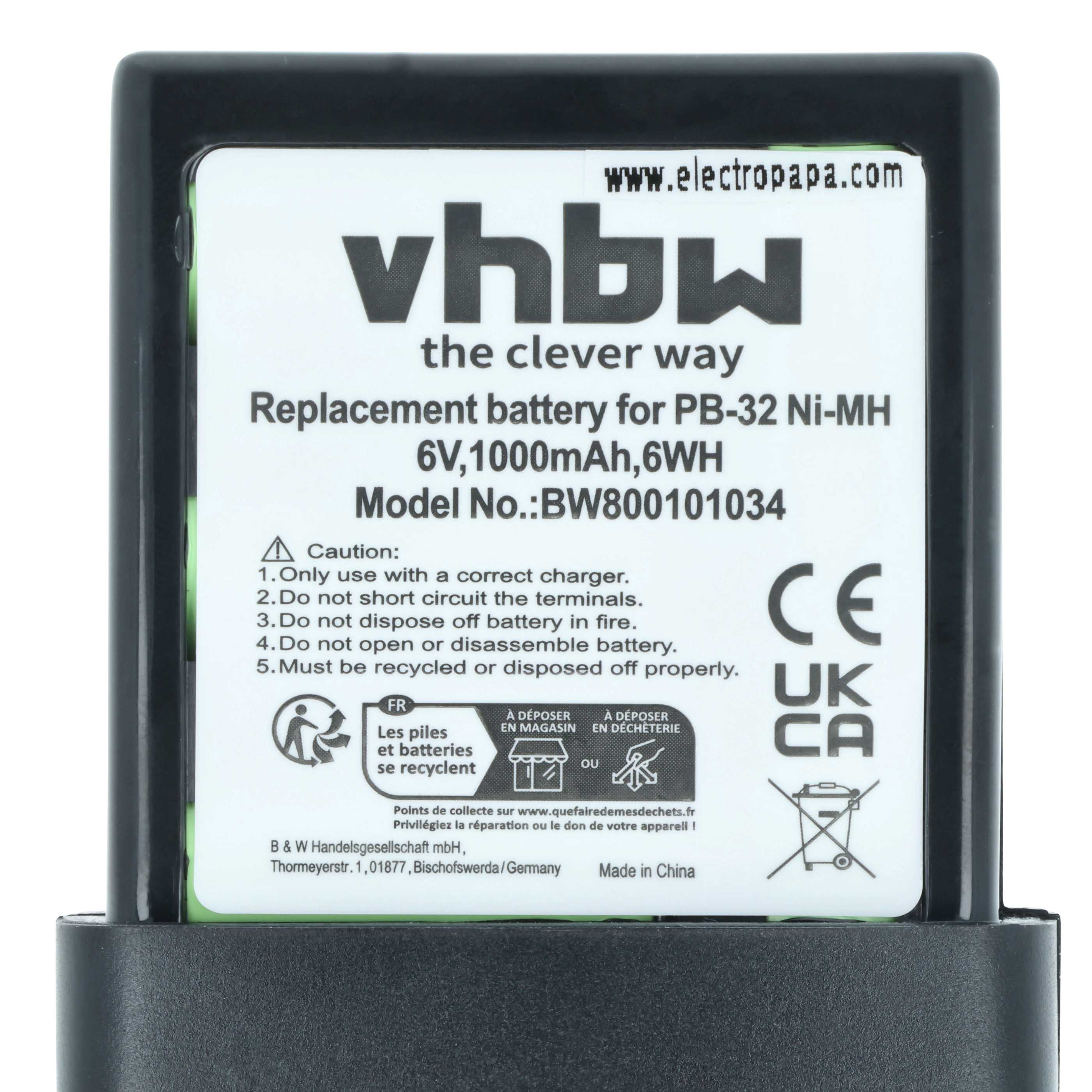 2x Batteria sostituisce Kenwood PB-32, PB-32H, PB-33 per dispositivo radio - 1000mAh 6V NiMH