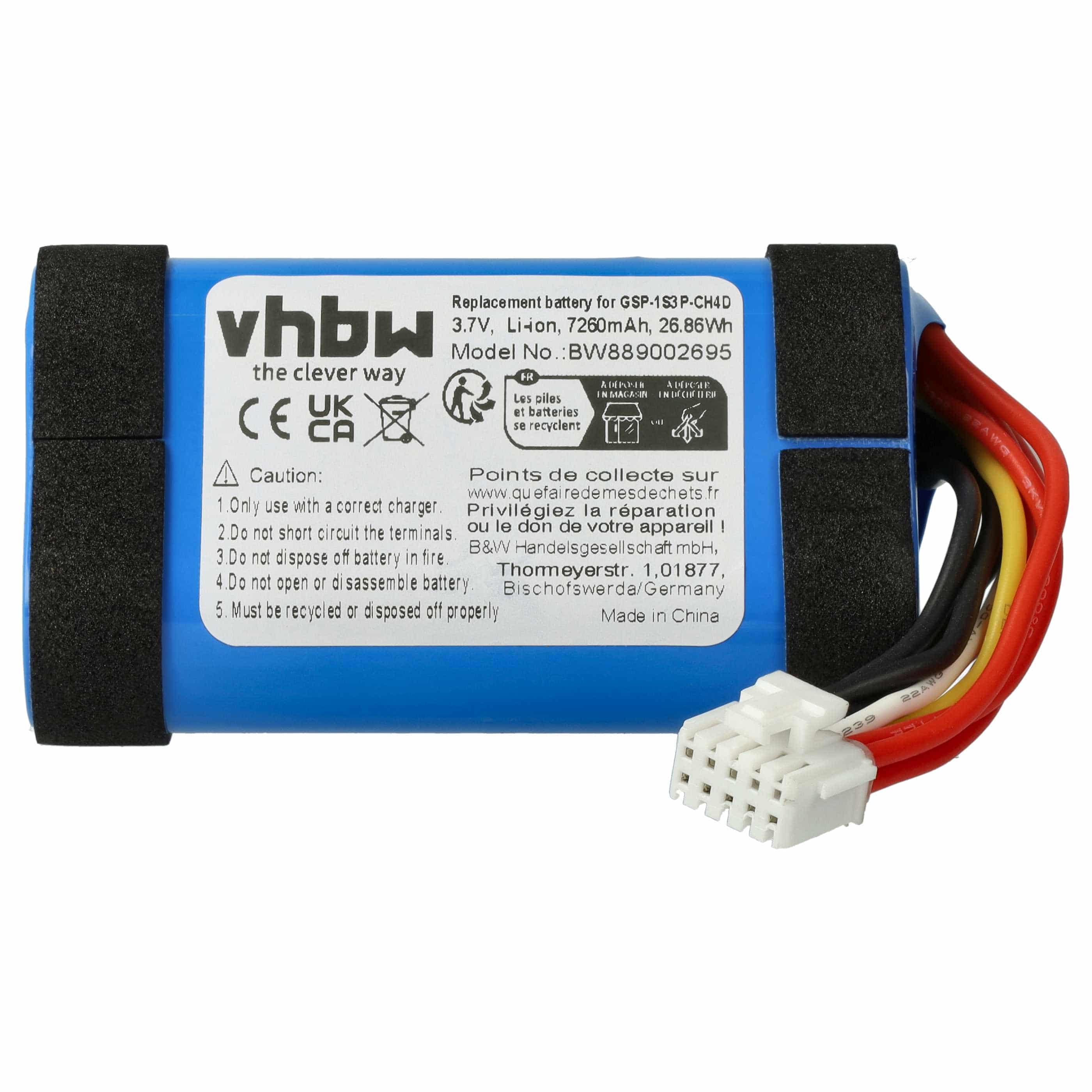 Akumulator do głośnika zamiennik JBL GSP-1S3P-CH4D - Li-Ion 7260mAh