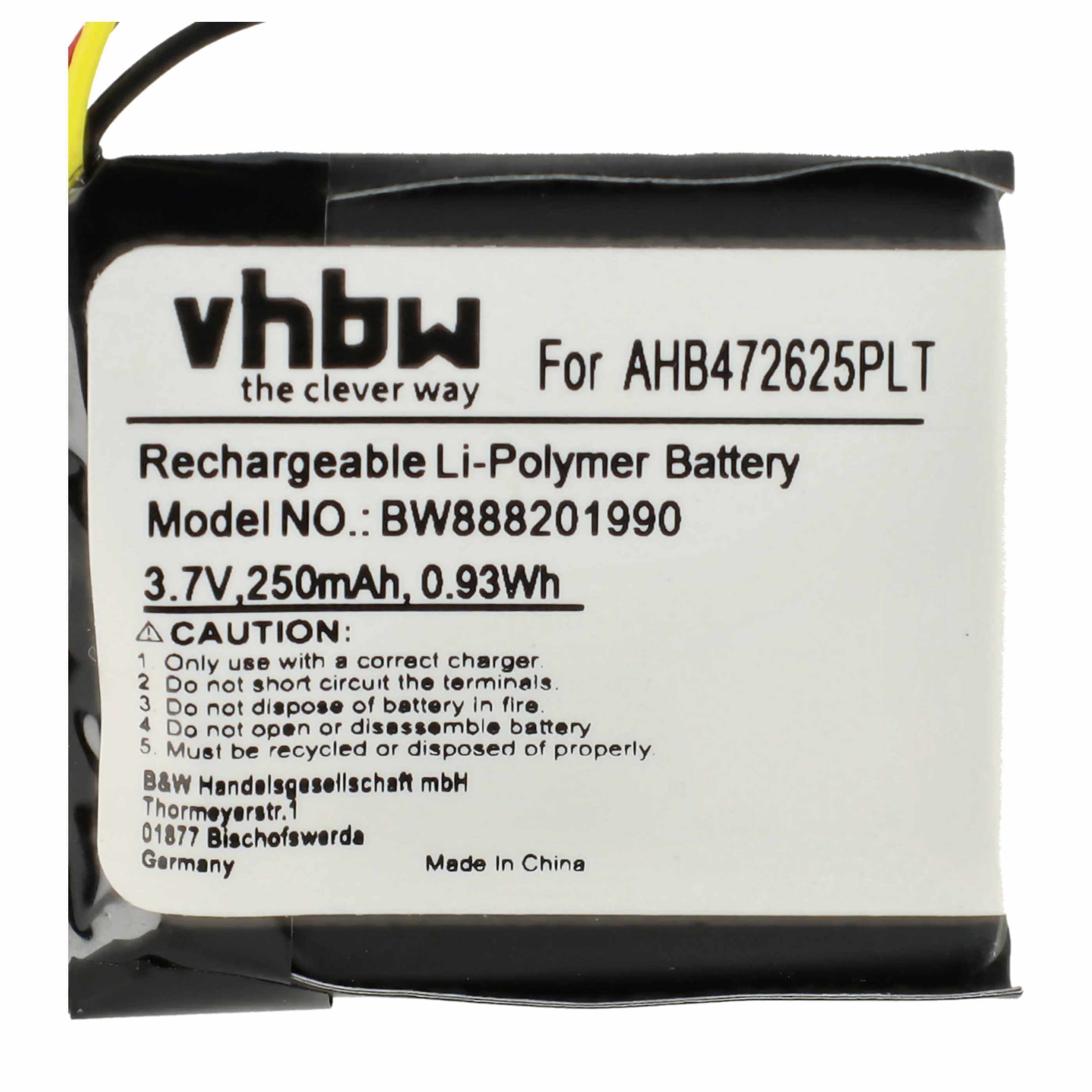 2x Akumulator do słuchawek bezprzewodowych zamiennik Jabra AHB472625PLT, AHB682828PS - 250 mAh 3,7 V LiPo