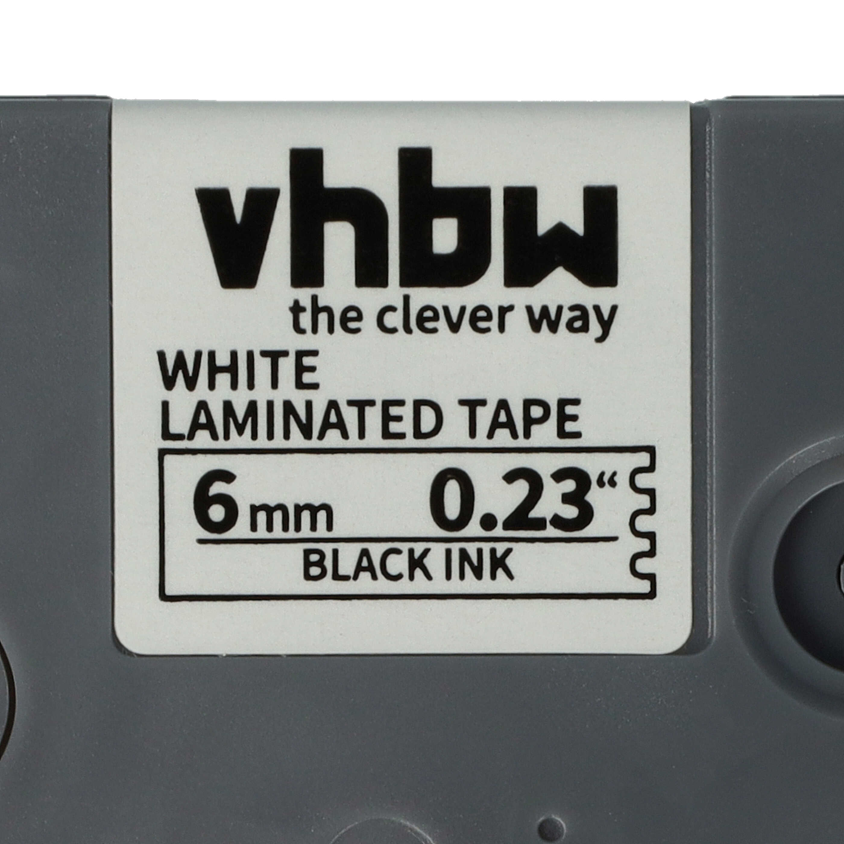 5x Label Tape as Replacement for Brother TZ-211, TZE-211 - 6 mm Black to White