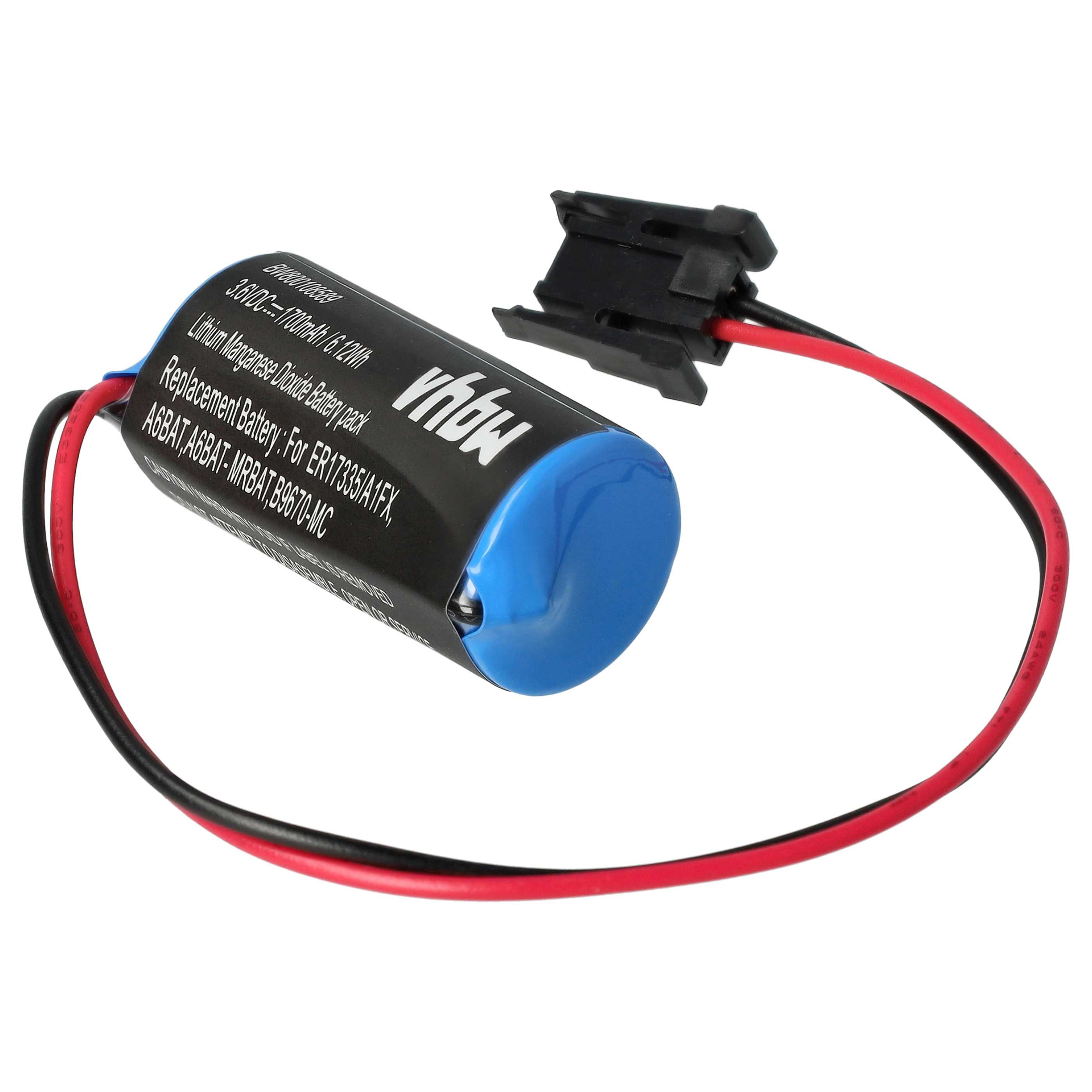 5x Piles remplace Mitsubishi B9670-MC, A6BAT, A6BAT-MRBAT. pour unité de contrôle - 1700mAh 3,6V Li-MnO2