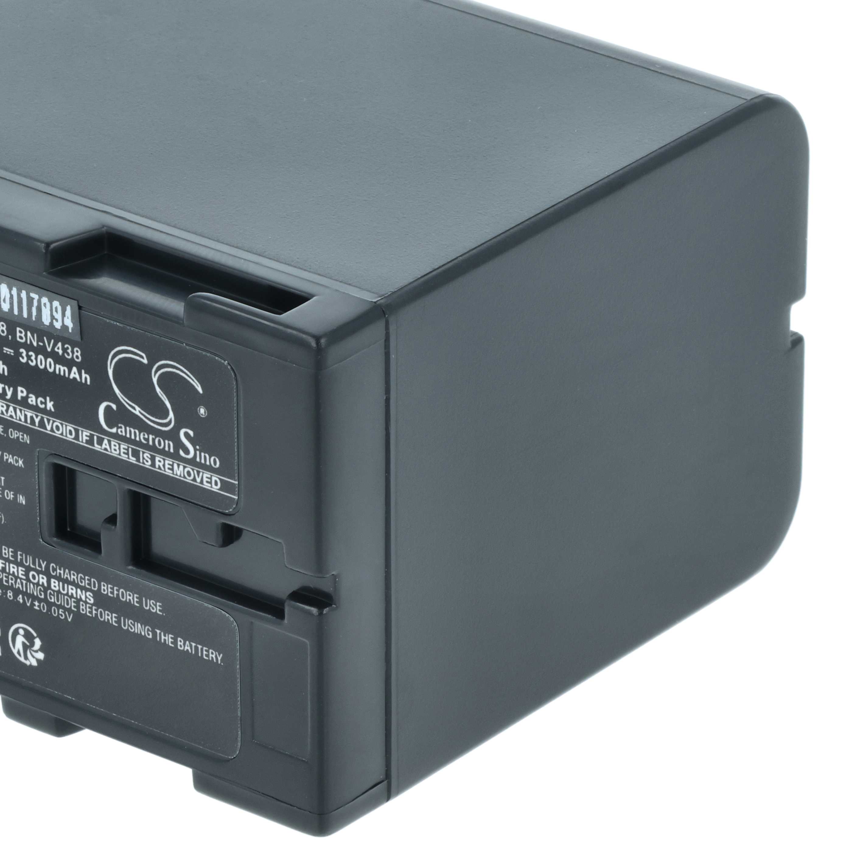 Videocamera Battery replaces JVC BN-V428U, BN-V428, BN-V438U, BN-V438 - 3300 mAh 7.4 V Li-Ion
