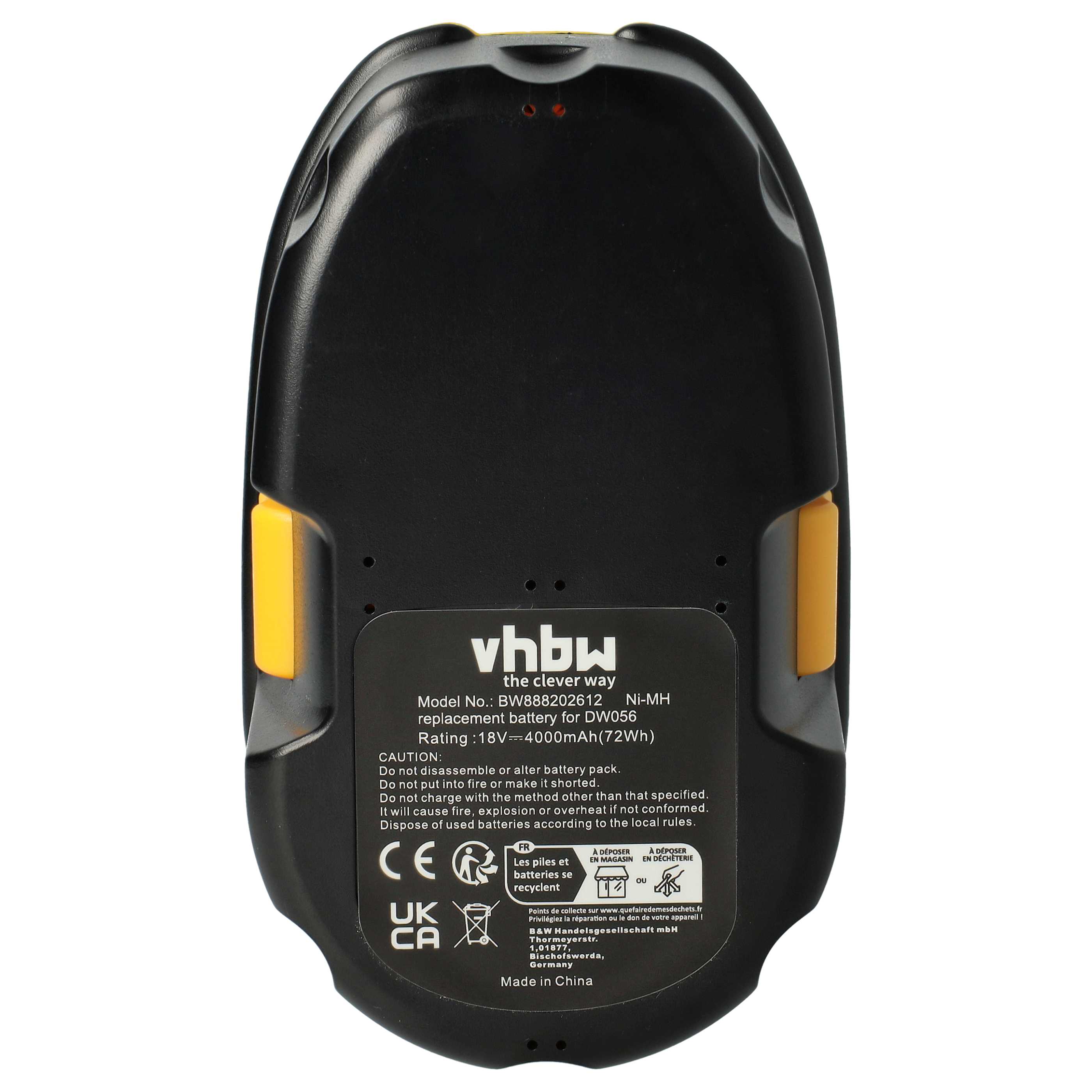 2x Battery suitable for Dewalt DC385 Electric Power Tool - 4000 mAh, 18 V, NiMH