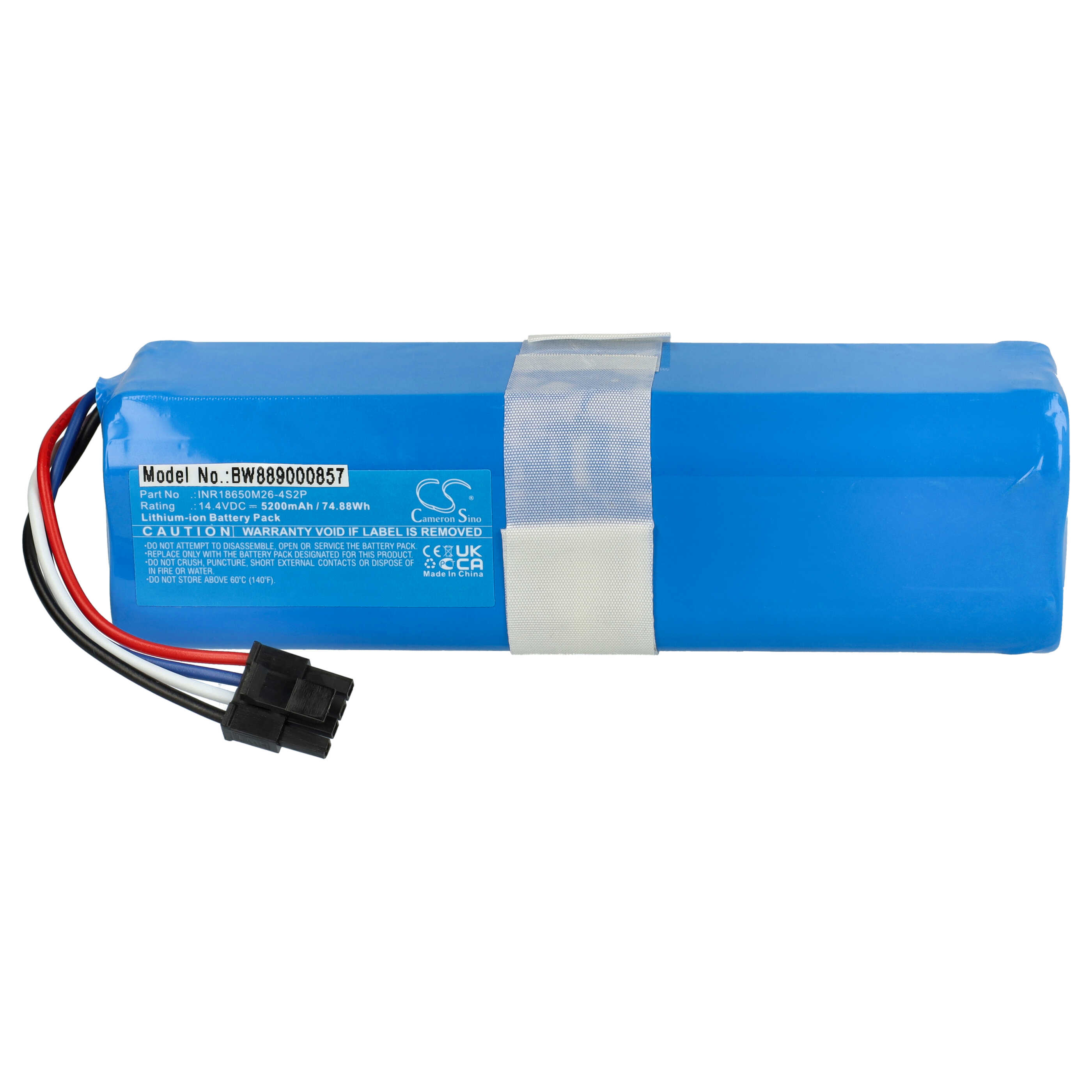 Batteria sostituisce 360 INR18650 M26-4S2P, D080-4S2P per aspirapolvere 360 - 5200mAh 14,4V Li-Ion
