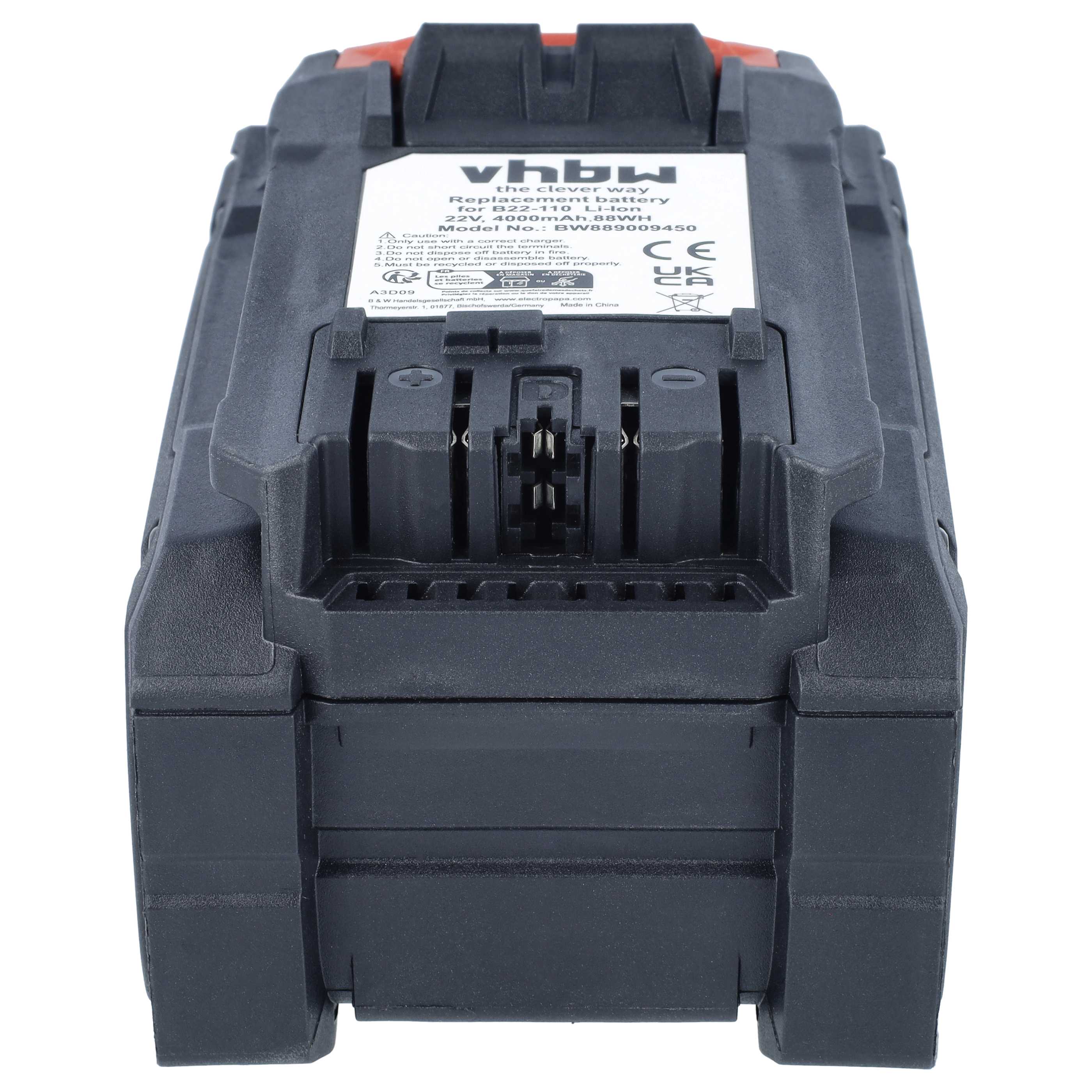 Akku 22V als Ersatz für Hilti B 22-110, B22 - 4Ah, Li-Ion