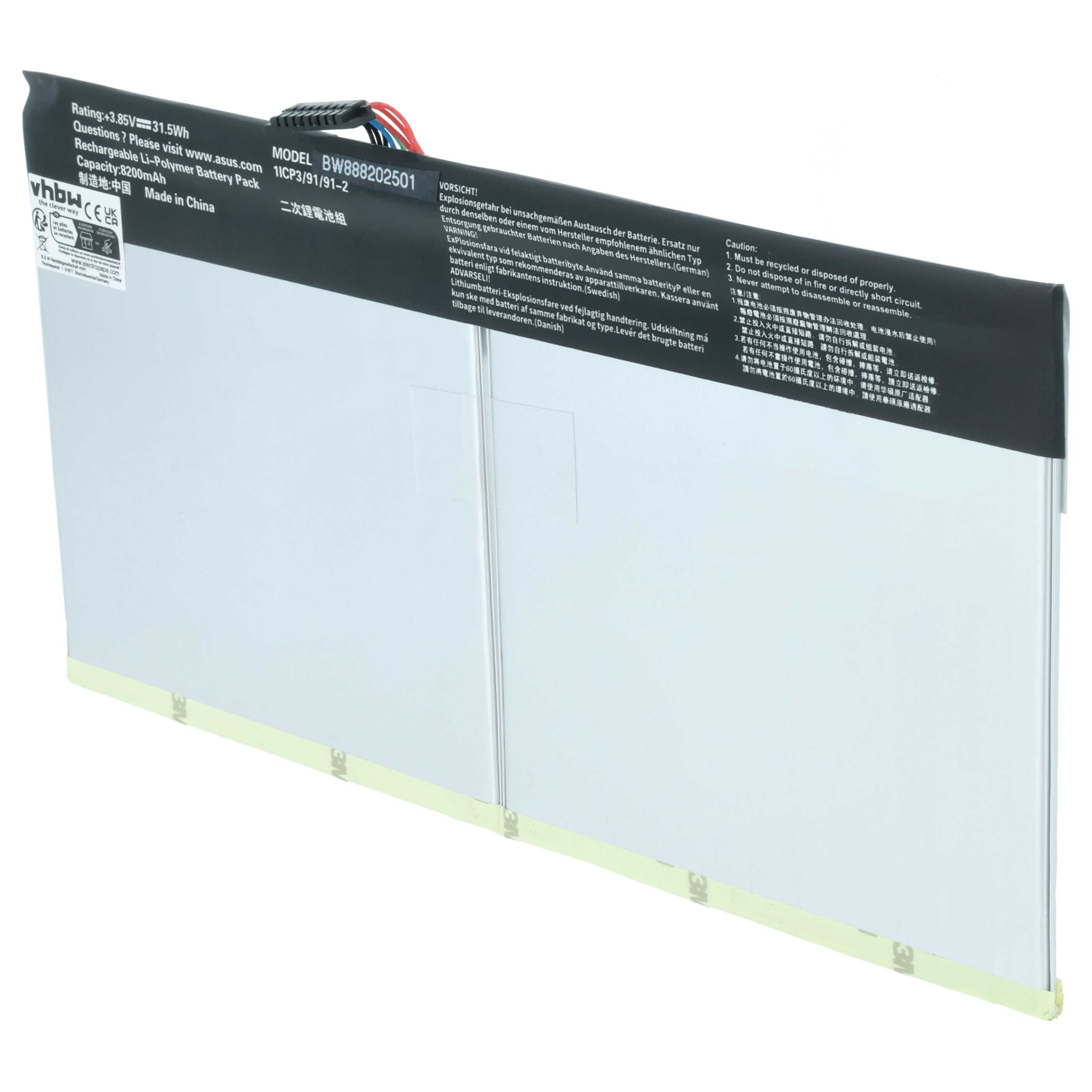 Batteria per tablet sostituisce Asus 0B200-02120000, 0B200-02120100, AD2068520 - 8200mAh 3,85V Li-Poly