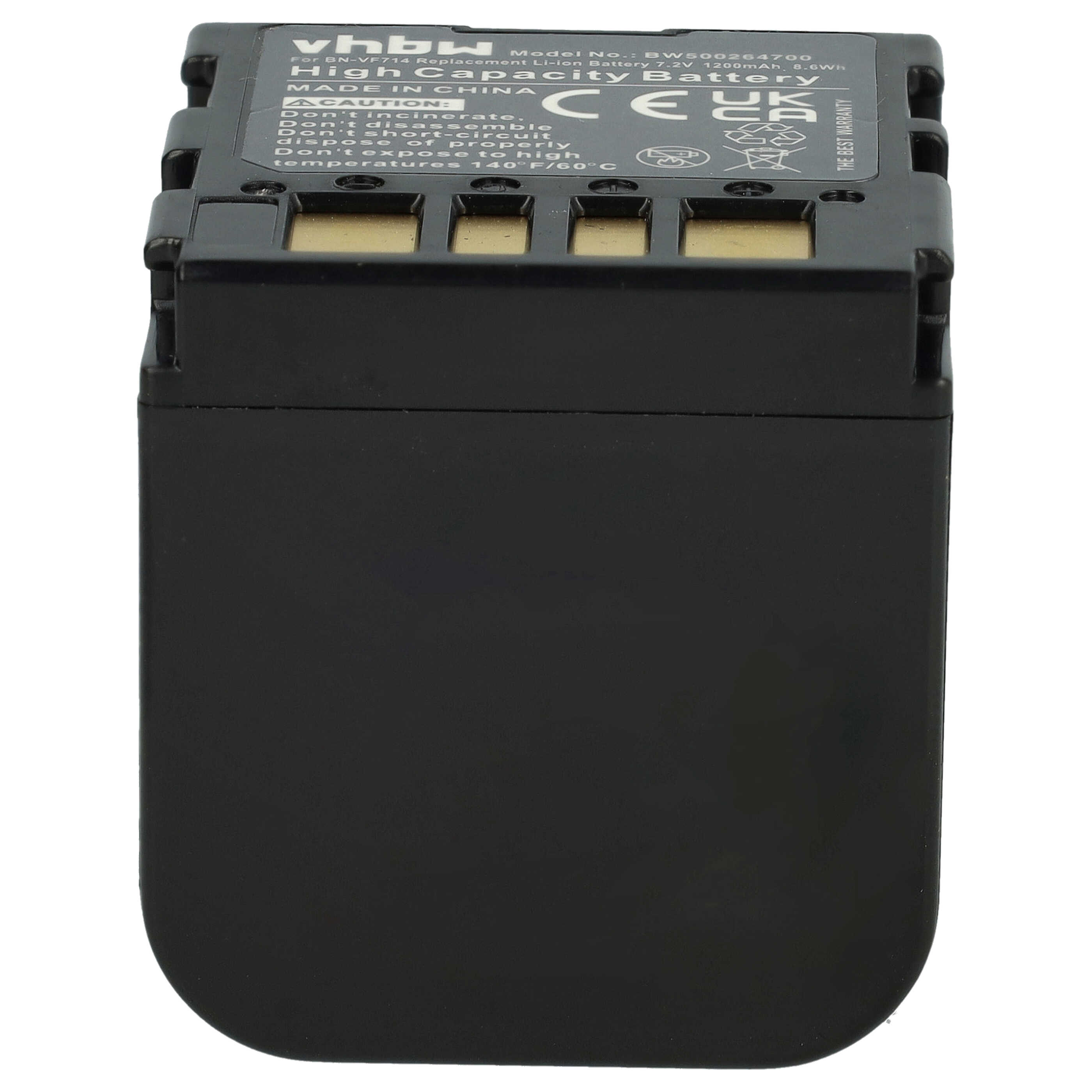 Videocamera Battery Replacement for JVC BN-VF707U, BN-VF714U, BN-VF714, BN-VF707 - 1200mAh 7.2V Li-Ion