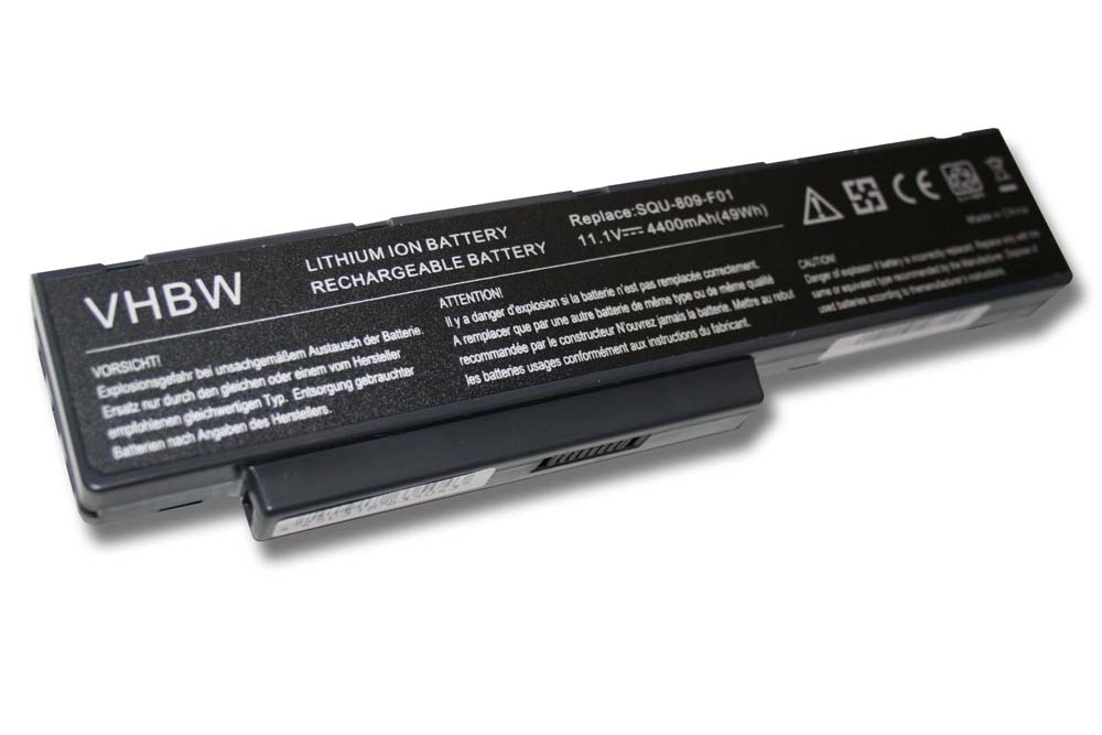 Notebook Battery Replacement for Fujitsu-Siemens 3UR18650-2-T0182 - 4400mAh 11.1V Li-Ion, black
