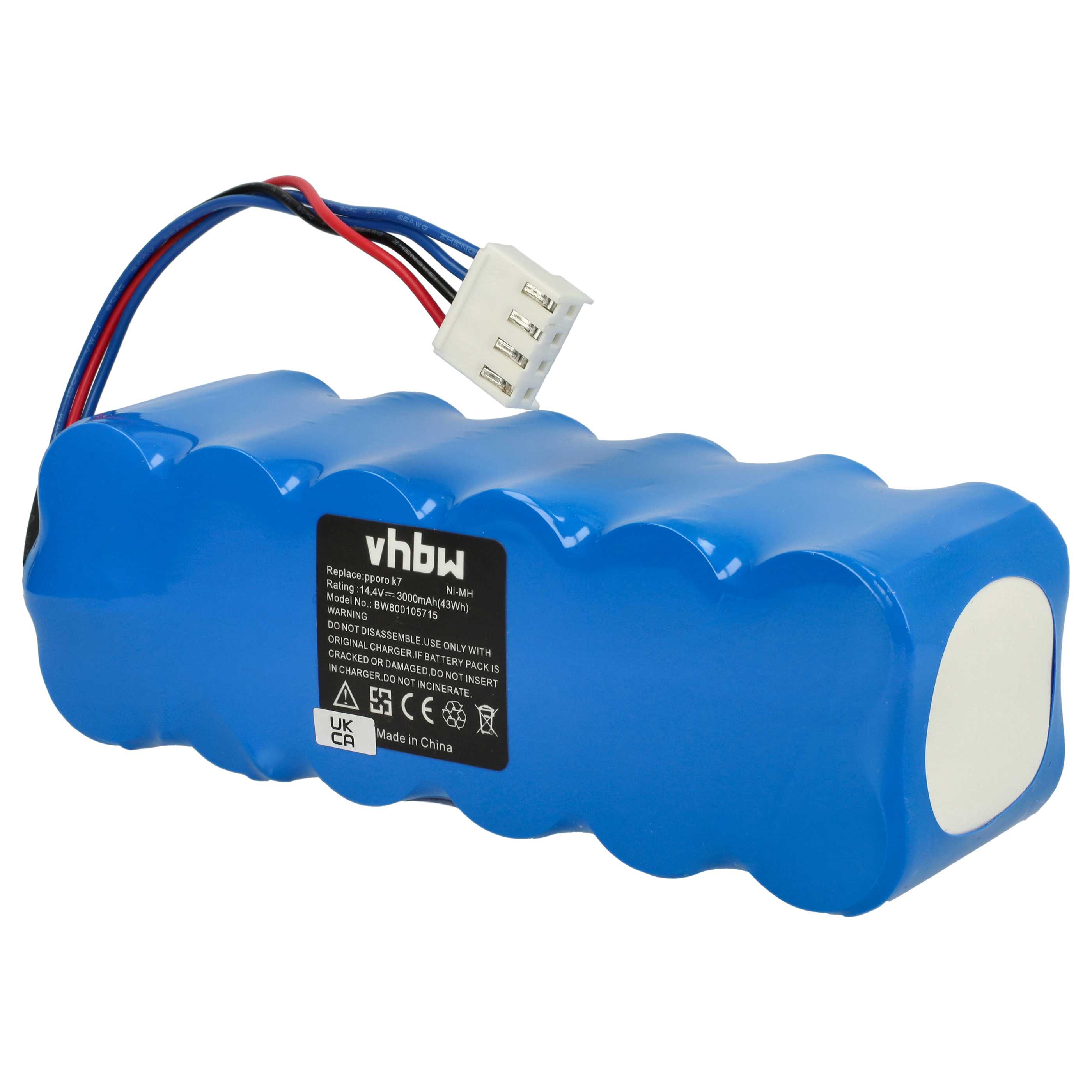 Battery replaces Mamirobot 12SC3000S1P for Mamirobot etc. 3000mAh, 14.4V, NiMH
