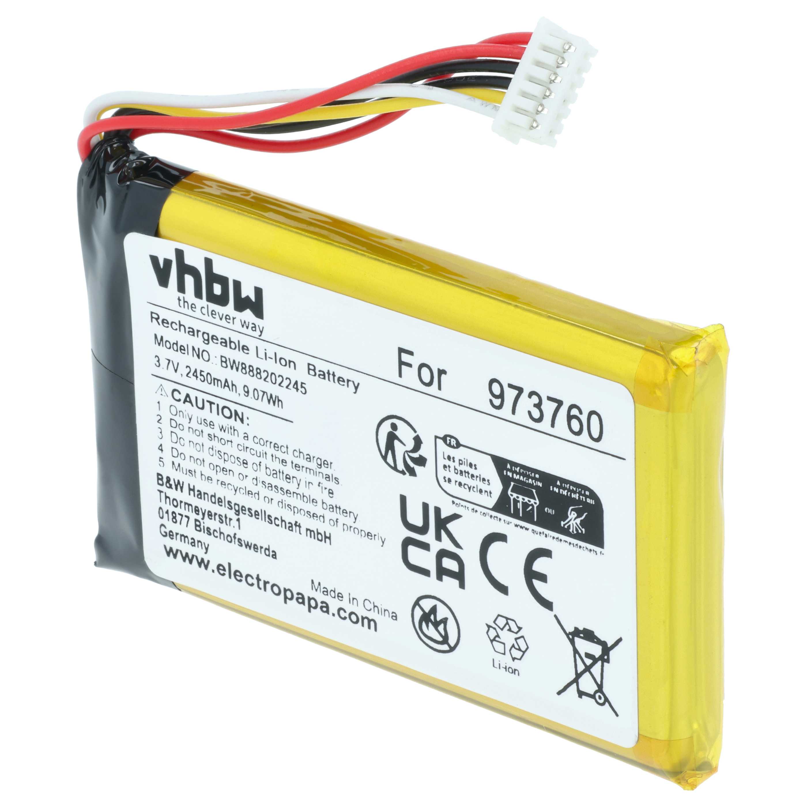 Batteria per controller drone, telecomando sostituisce DJI 973760 - 2450mAh 3,7V Li-Poly