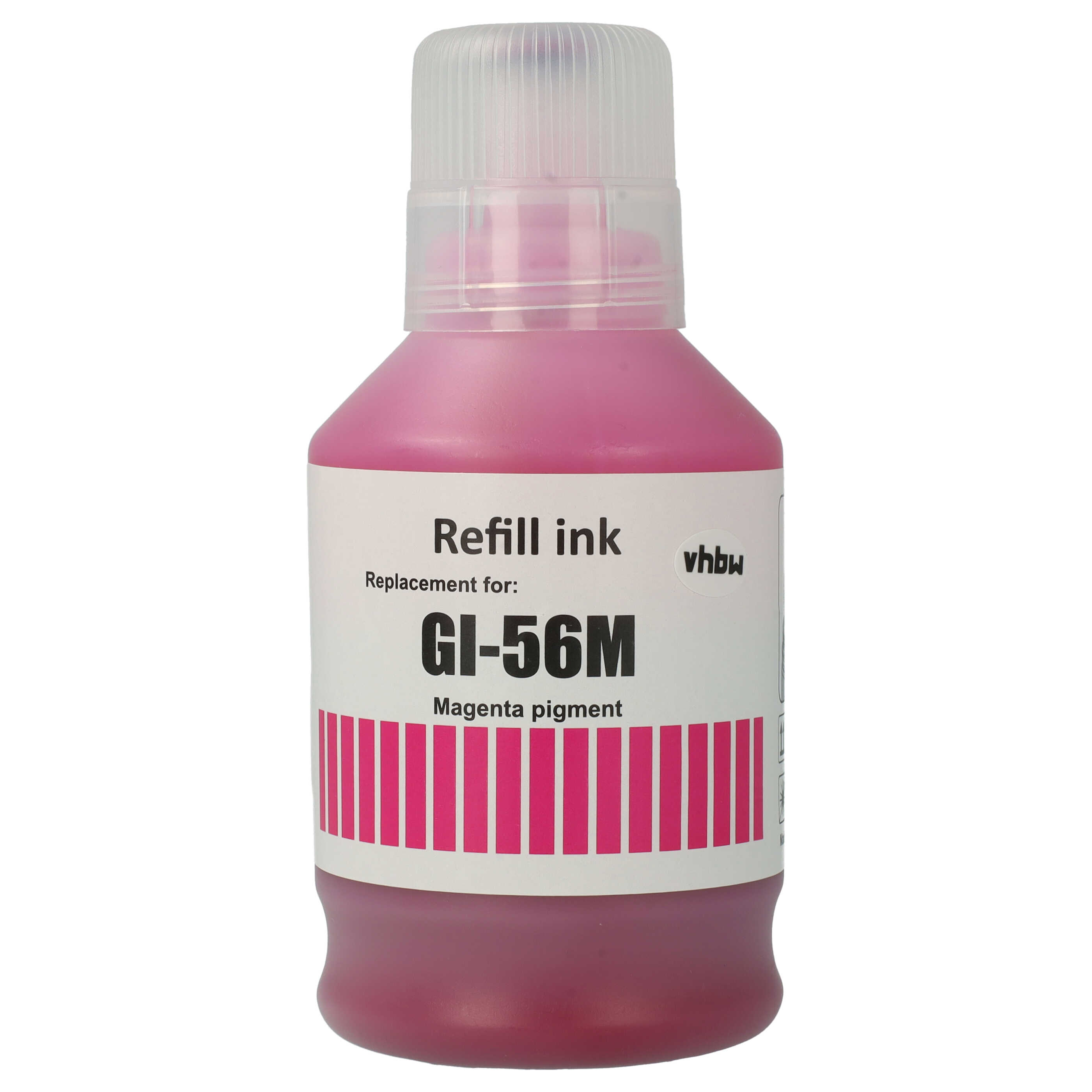 Refill Ink Magenta replaces Canon 4431C001, GI-56M for Canon Printer - Pigmented, 135 ml