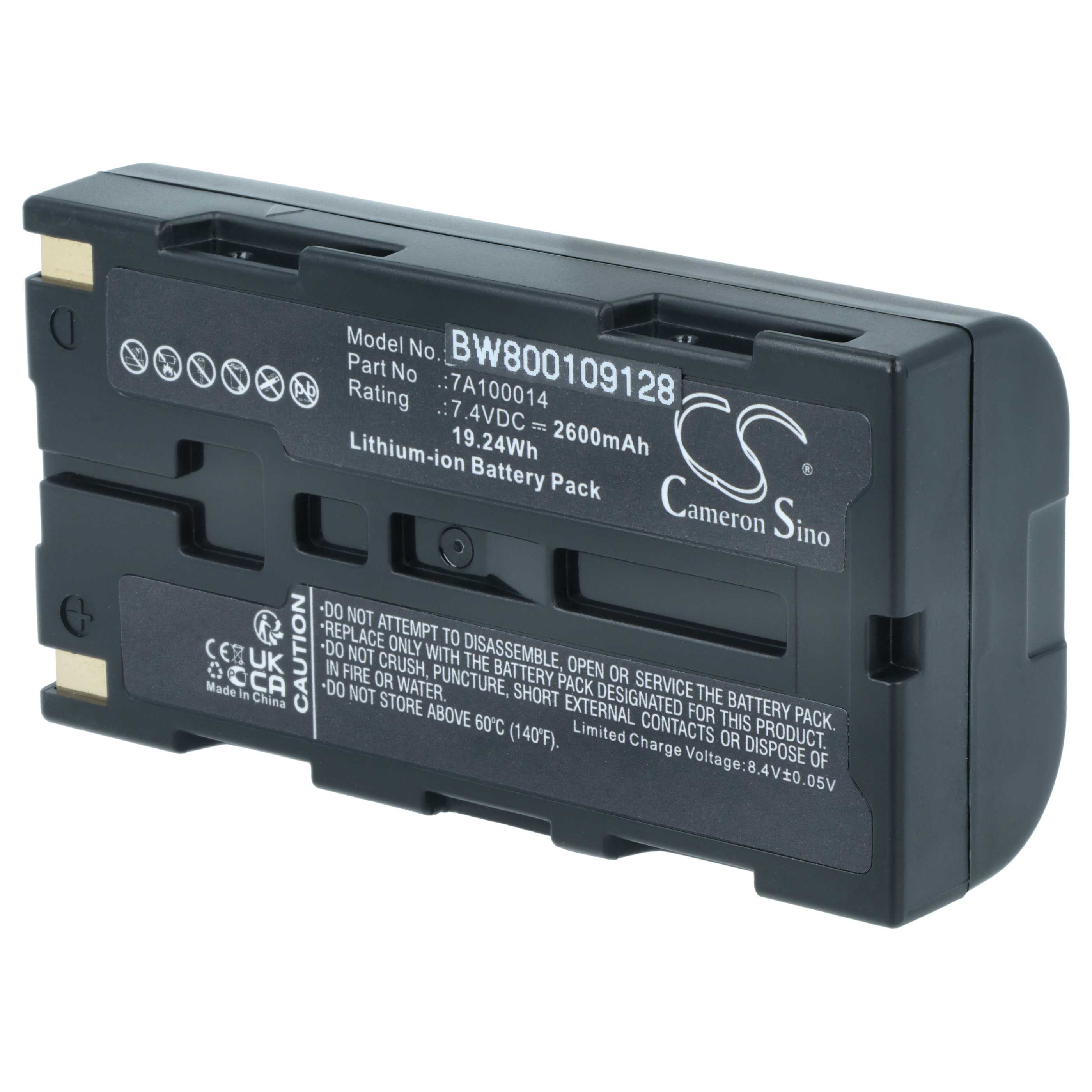 Printer Battery suitable for Extech ANDES 3, S2500THS, S4500THS - 2600 mAh 7.4 V Li-Ion